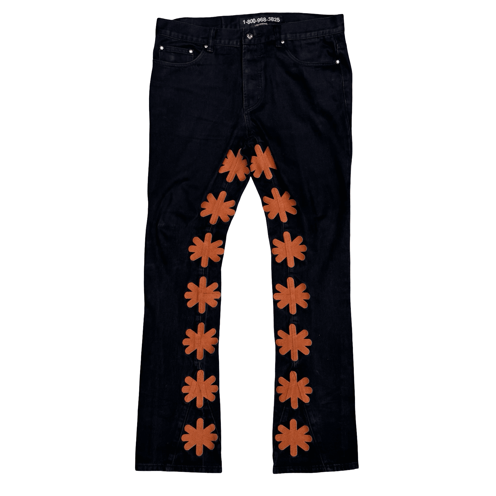 Lost SHDWS Sun Logo Denim Jeans Black Orange — photo 1 of 2