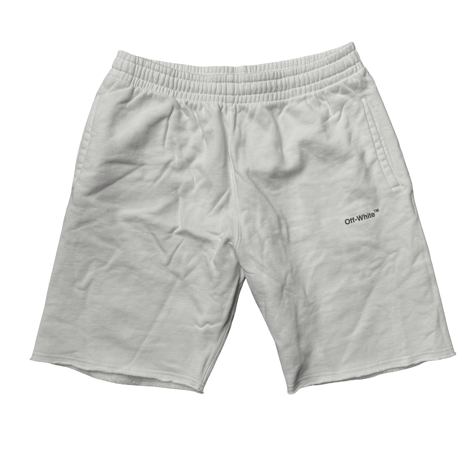 Off-White Diag Helvetica Sweatshorts White Black — photo 1 of 2