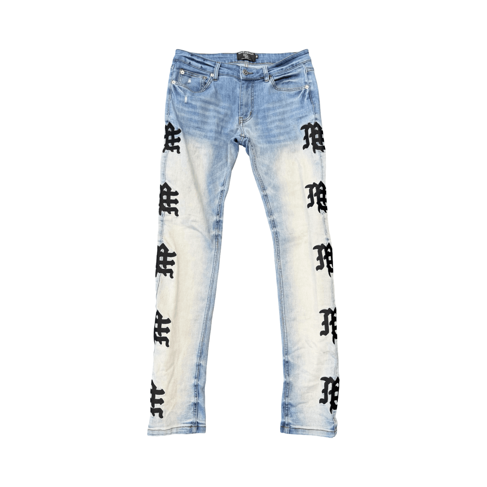 Mixed Emotions Monogram Denim Jeans Light Blue