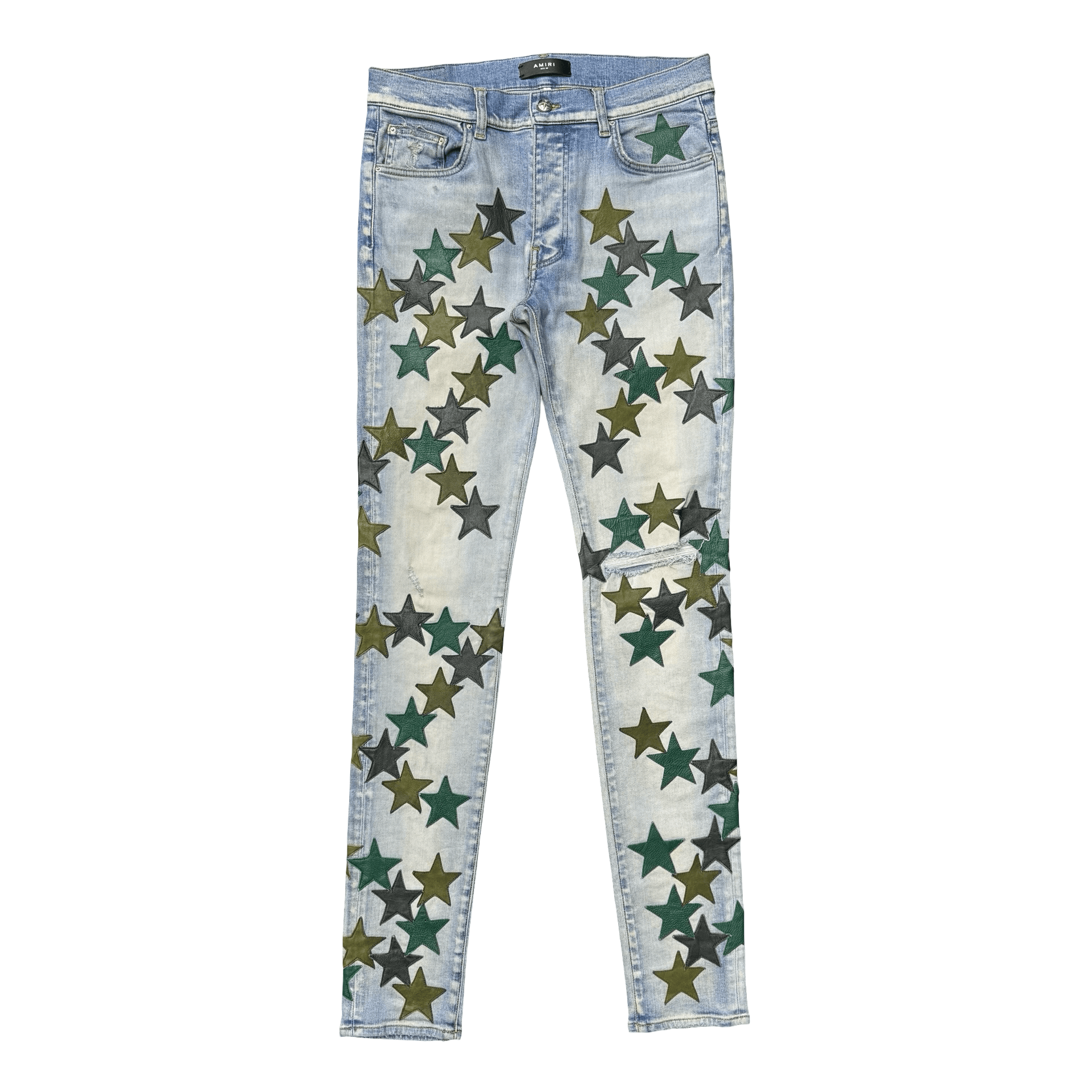 Amiri Chemist Camo Star Batch Jeans Light Indigo