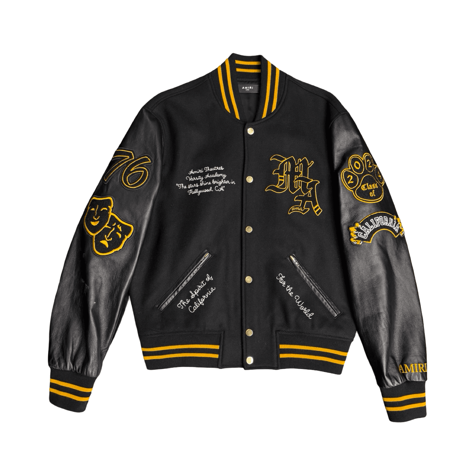 Amiri Lion Varsity Bomber Jacket Black — photo 1 of 2