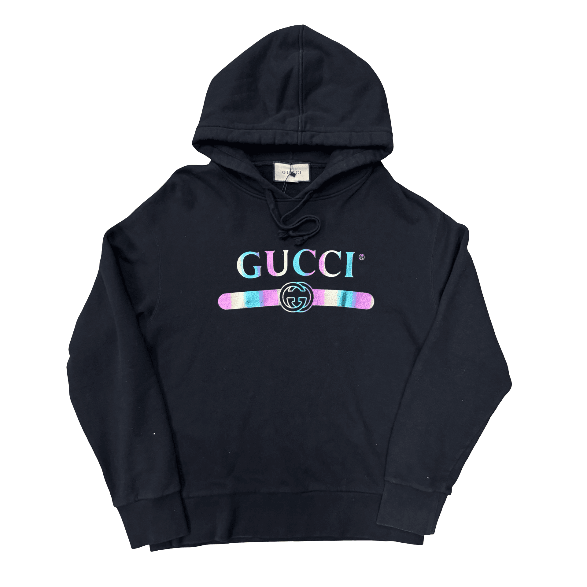 Gucci Hologram Iridescent Logo Hoodie Black