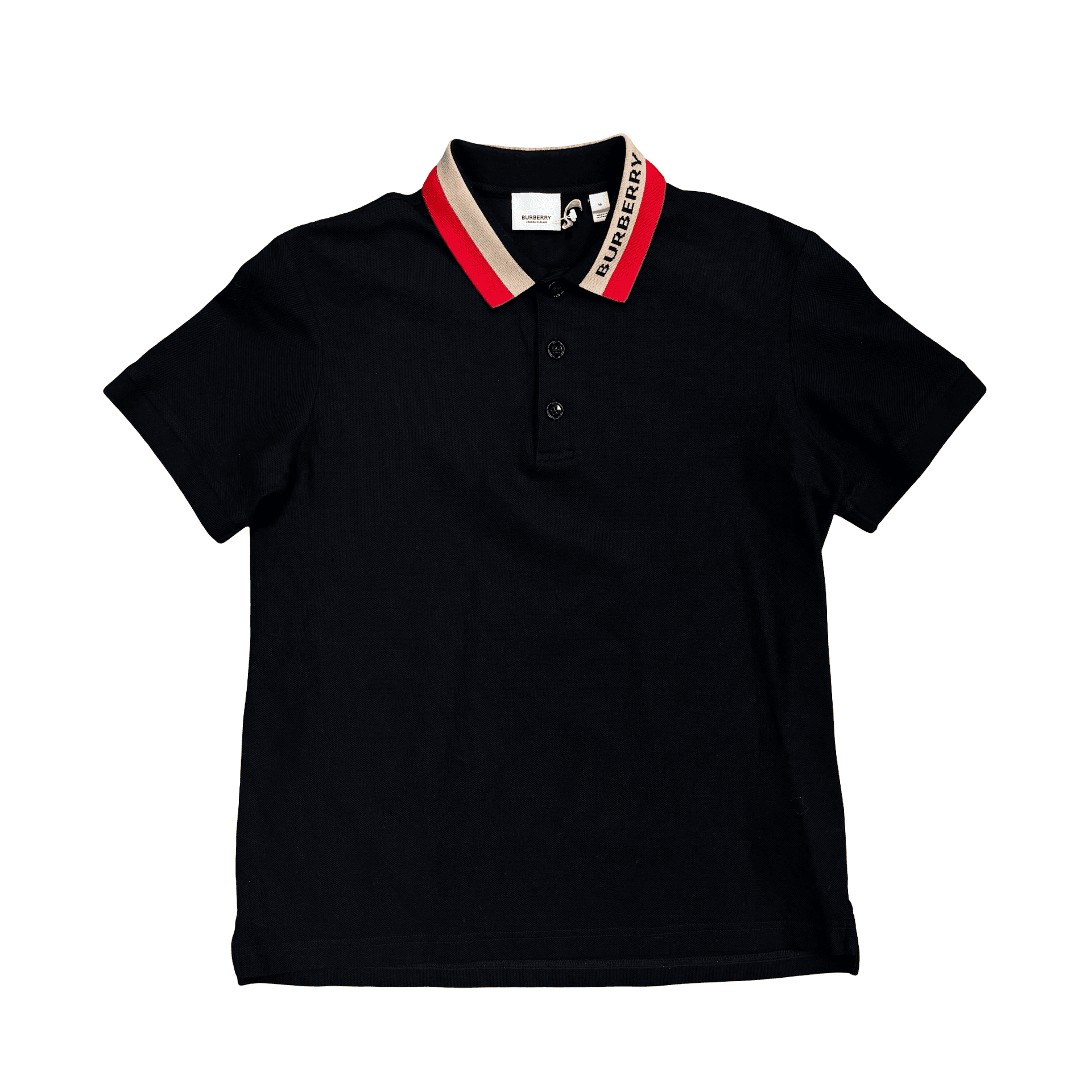 Burberry Logo Intarsia Knit Polo T-Shirt Black — photo 1 of 2