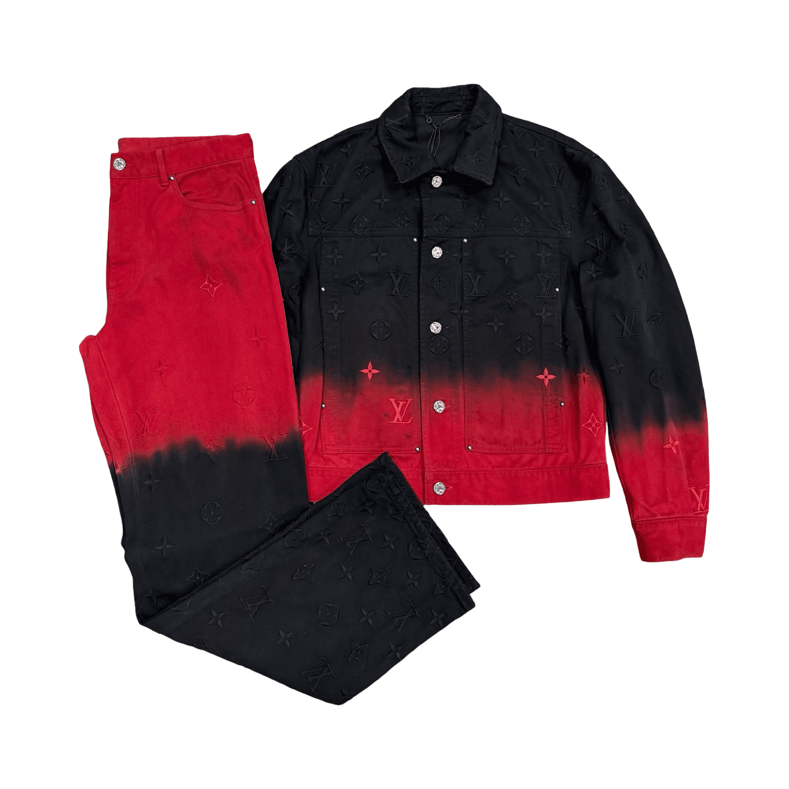 Louis Vuitton Monogram Denim Set Black Red — photo 1 of 5