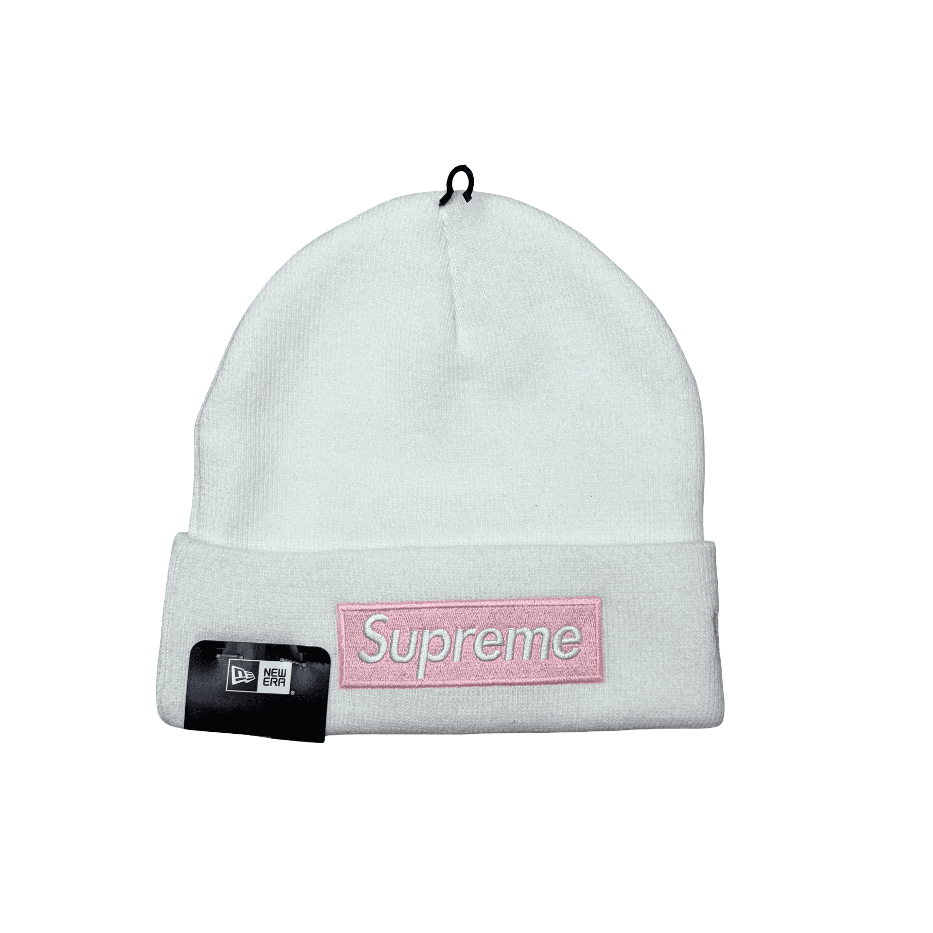 FW24 Supreme New Era Box Logo Beanie White Pink — photo 1 of 2