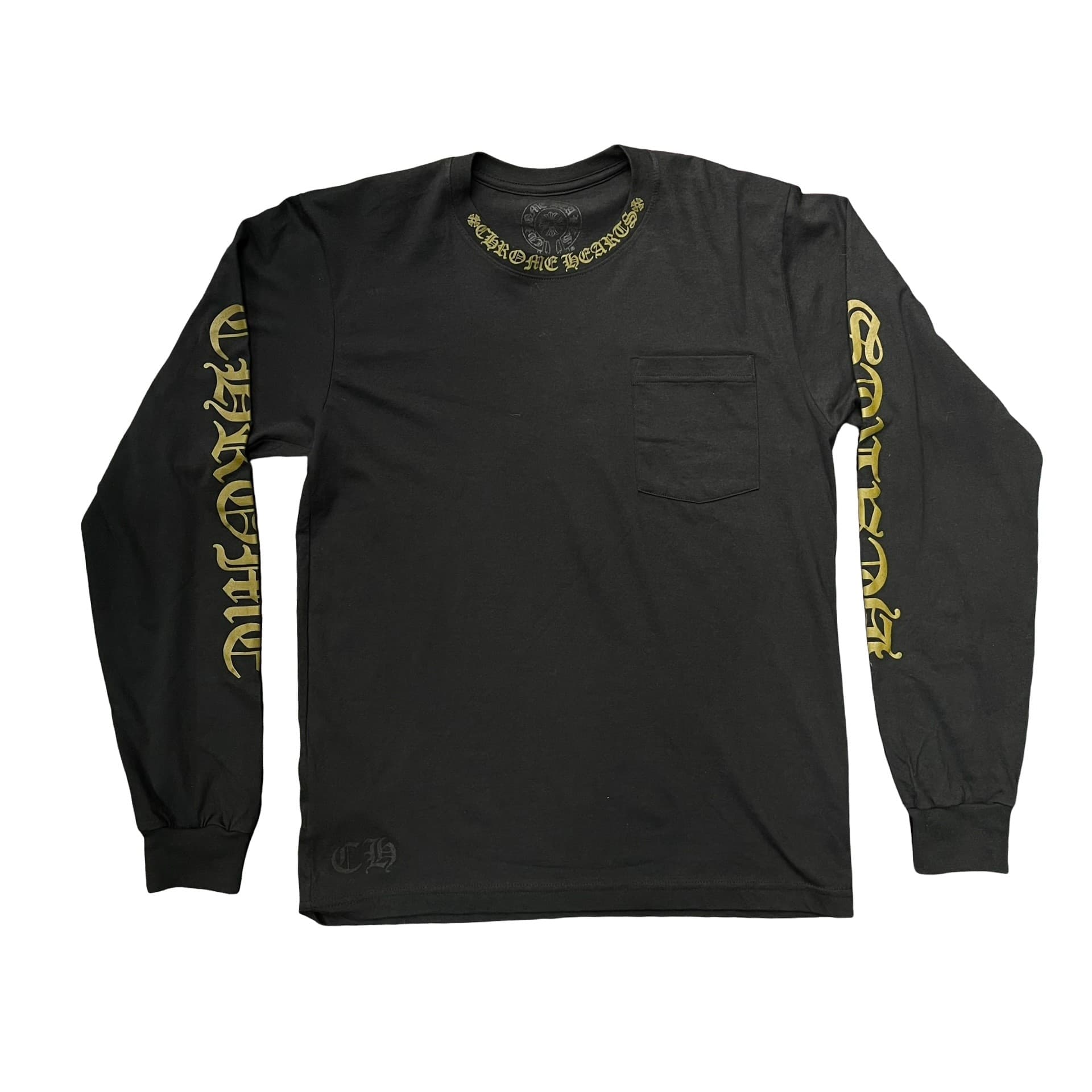 Chrome Heats Neck Logo L/S Long Sleeve T-shirt Black Brown — photo 1 of 2