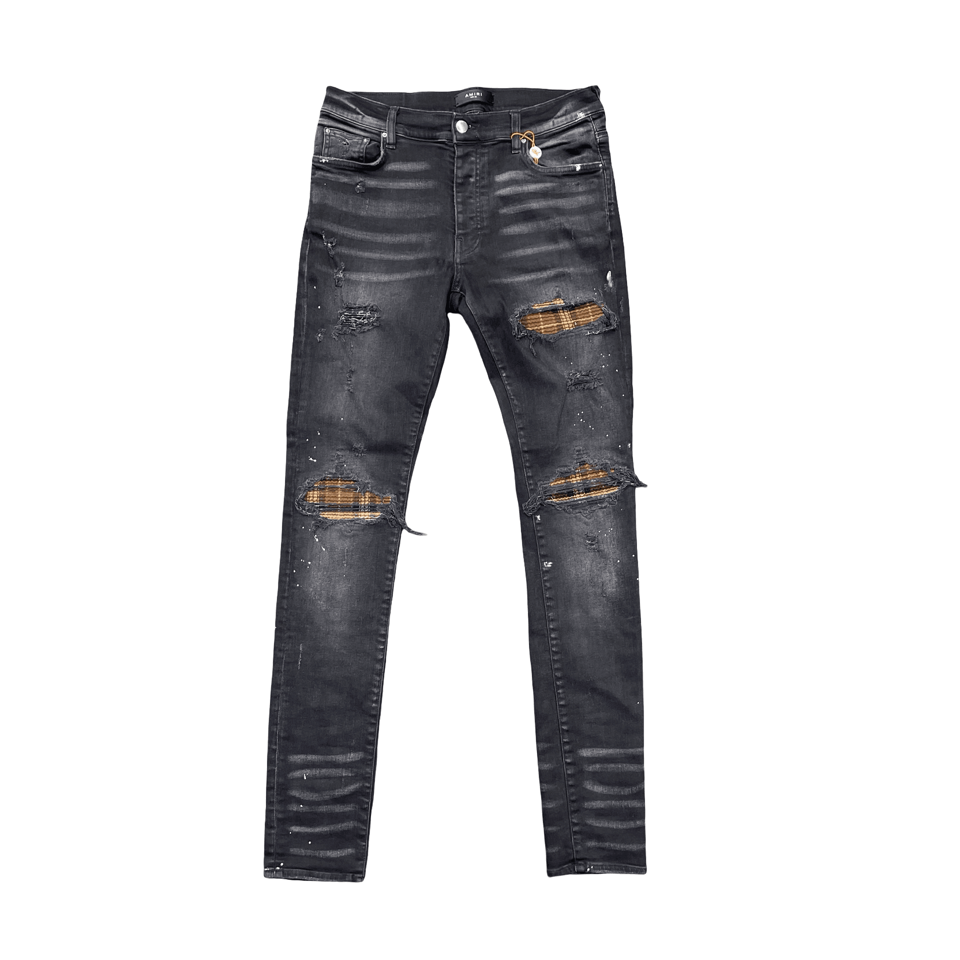 Amiri MX1 Plaid Skinny Fit Jeans Aged Black — photo 1 of 2