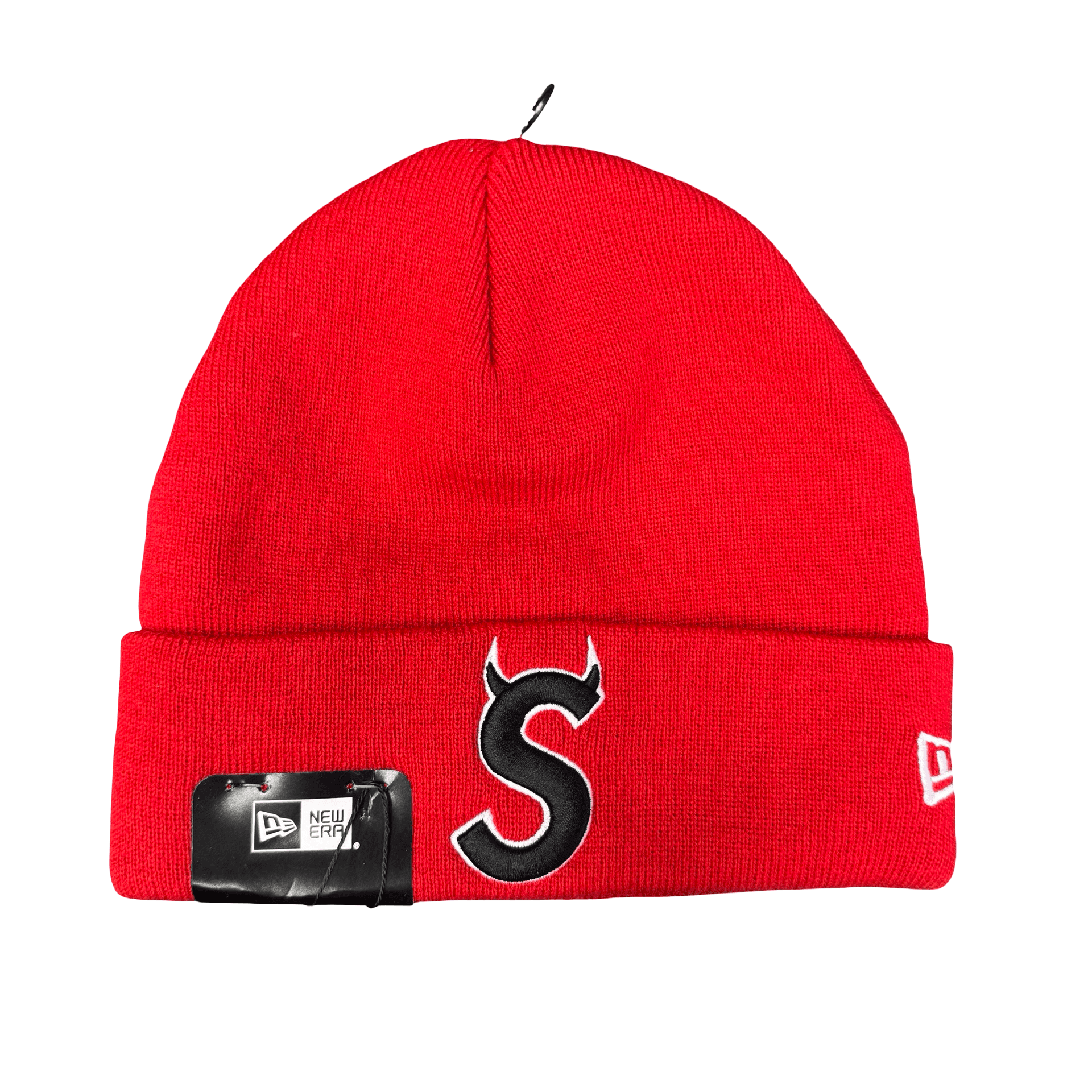 Supreme New Era Devis S Logo Beanie Red