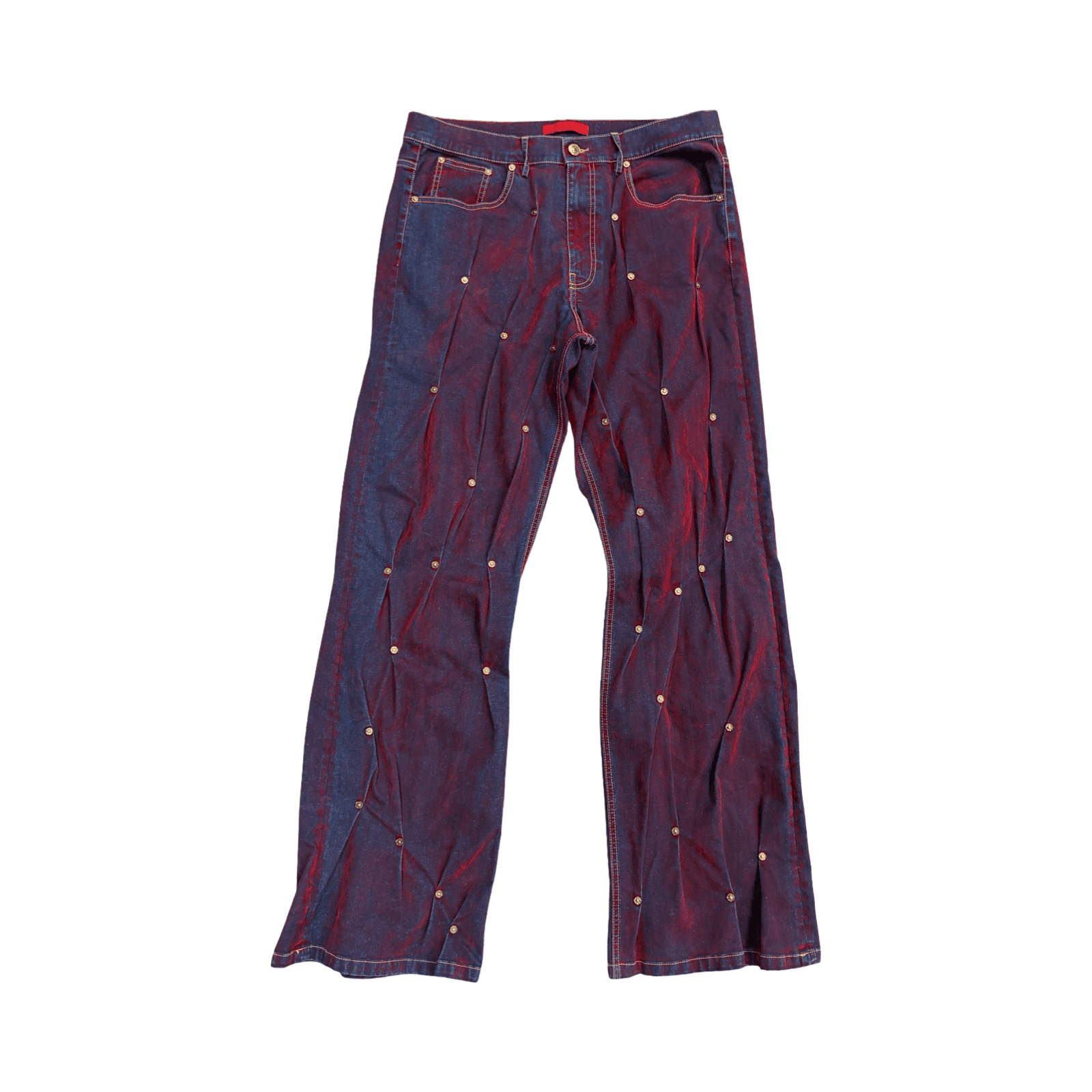 KUSIKOHC Multi Rivet Jeans Blue/Red