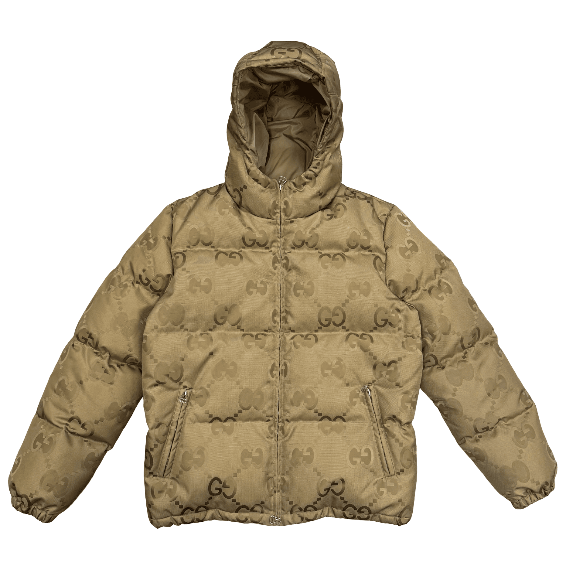 Gucci Jumbo GG Goose Down Puffer Jacket Beige