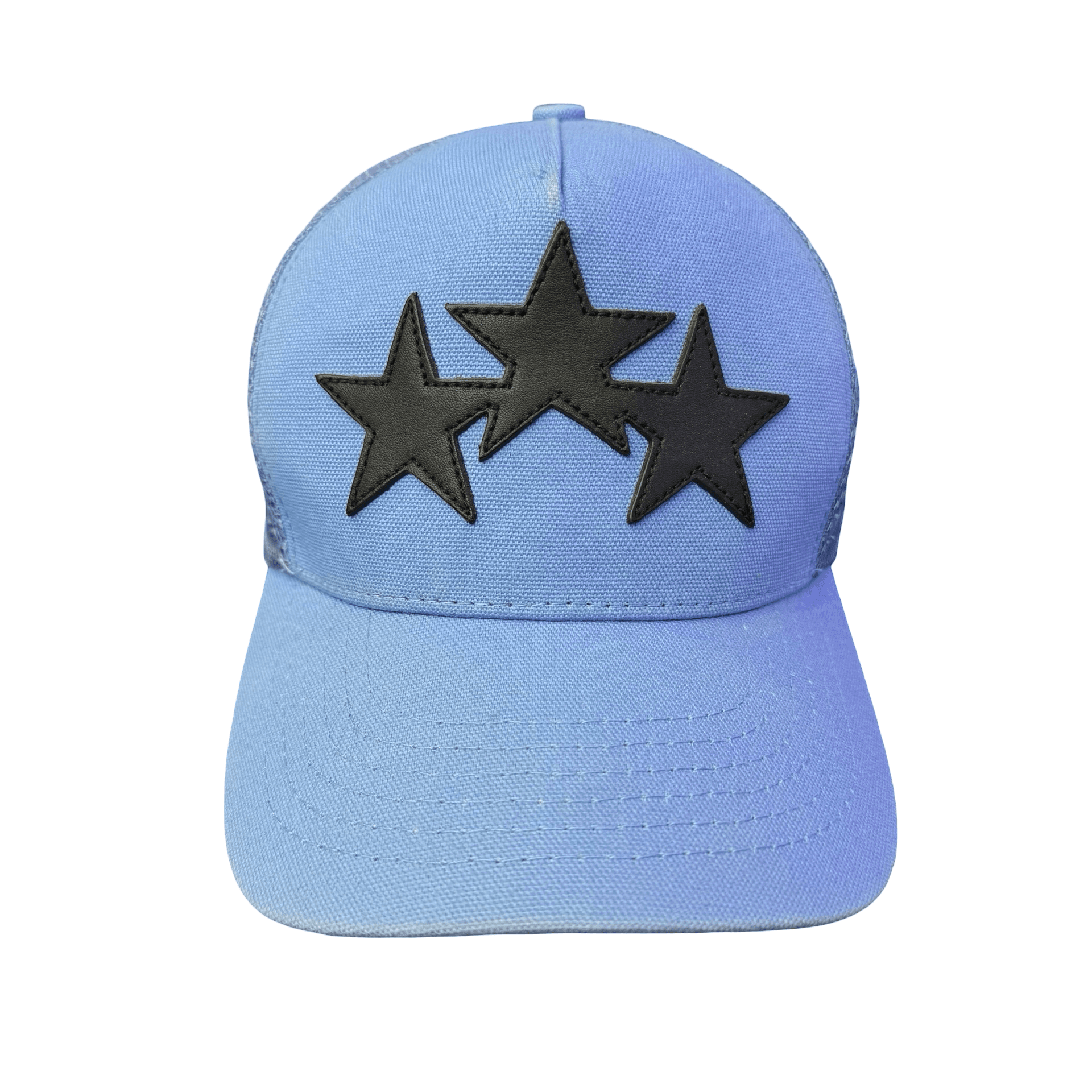 Amiri 3 Star Trucker Hat Light Blue