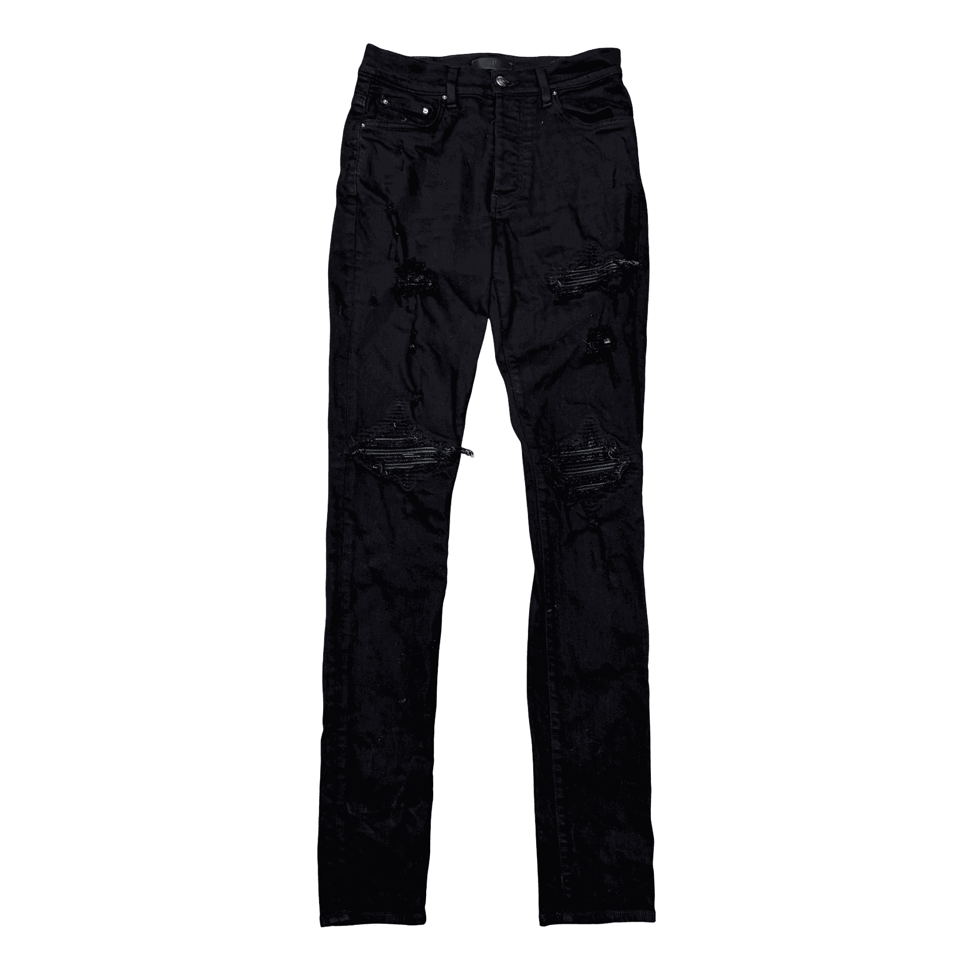 Amiri MX1 Leather Patch Jeans Black — photo 1 of 2