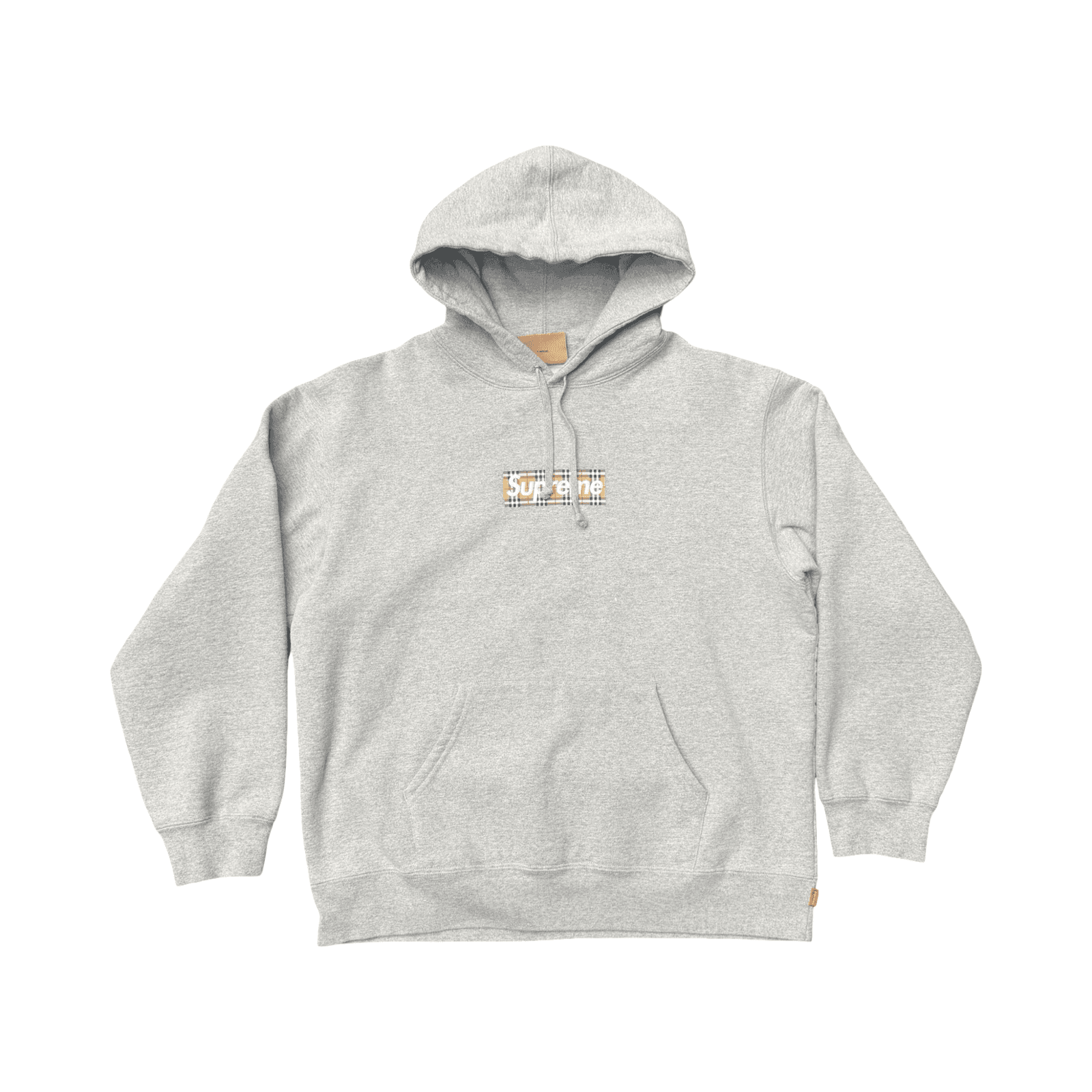 Supreme Burberry Box Logo Hoodie Sweatshirt Heather Grey — photo 1 of 2