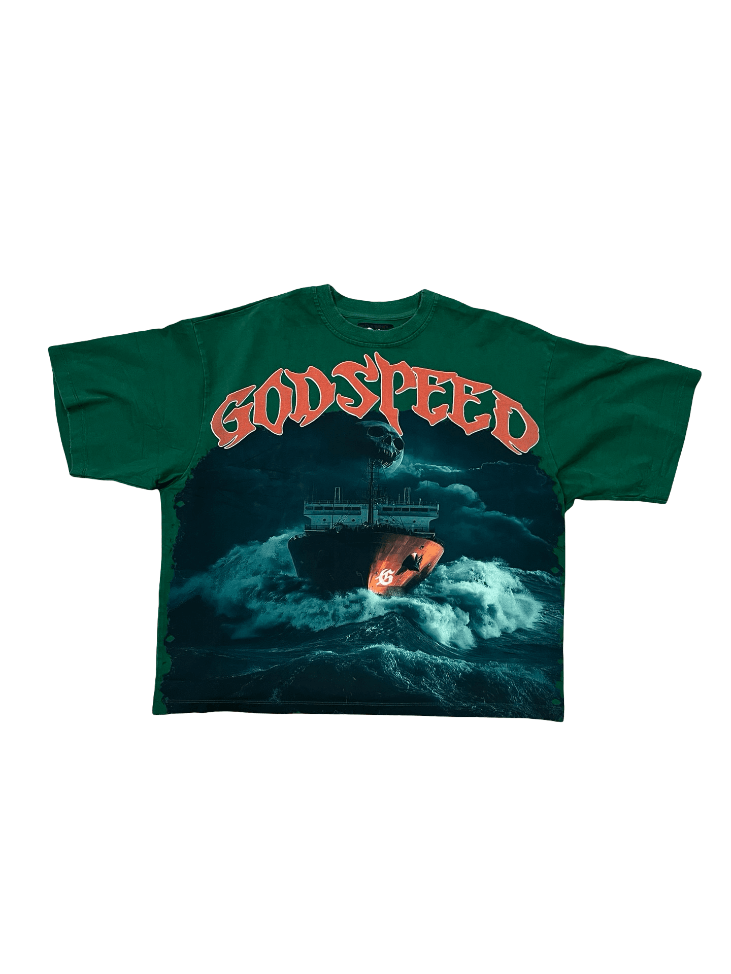 Godspeed Sea Sick Tee Shirt Green