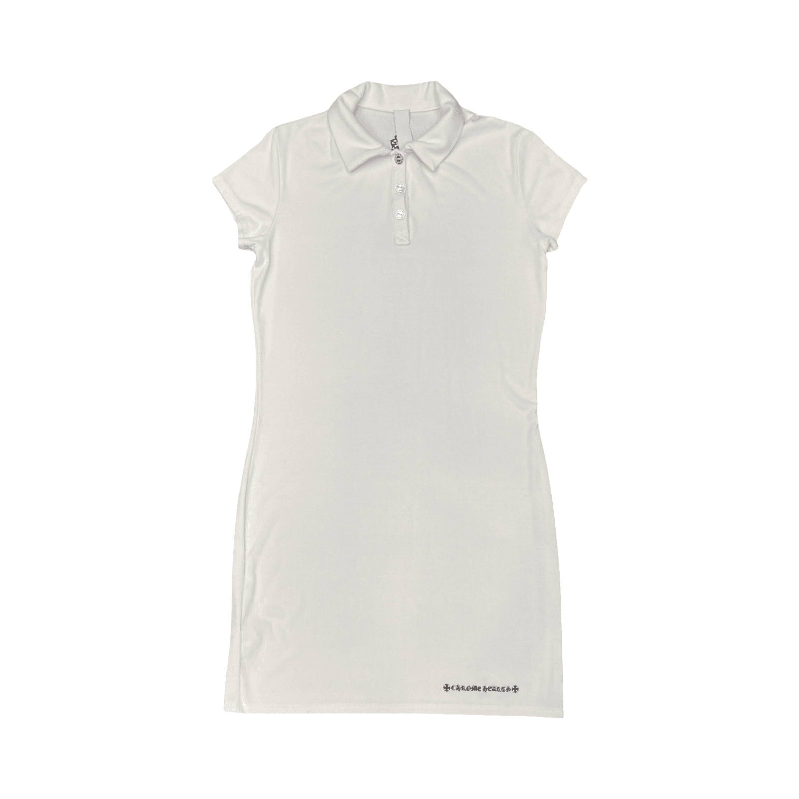 Chrome Hearts Y Not White Rib Knit Polo Mini Dress — photo 1 of 2
