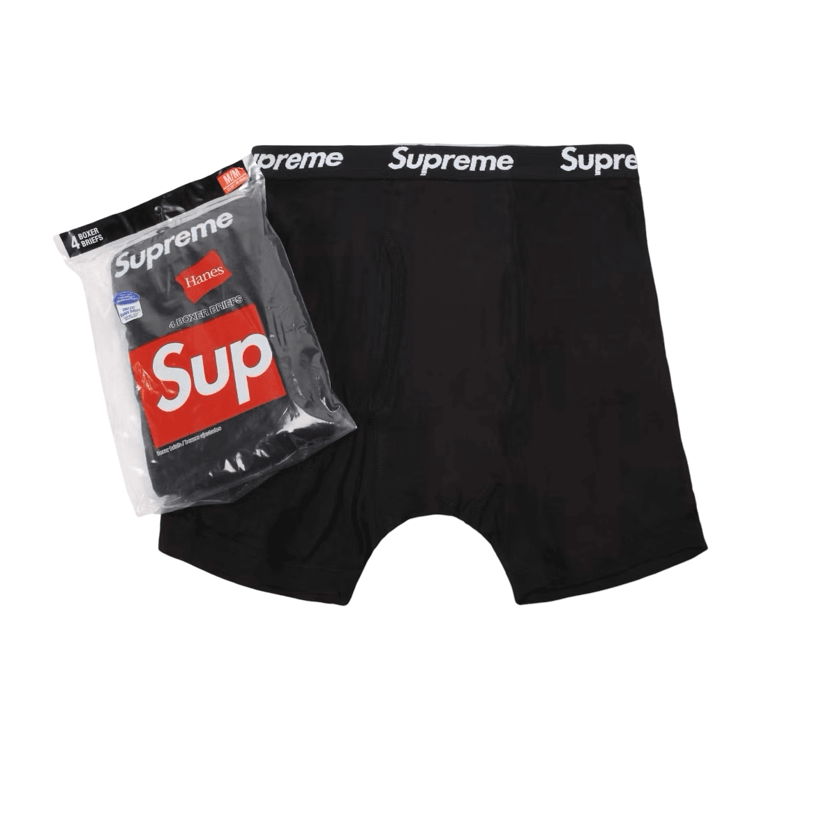 Supreme Hanes Boxers Briefs Black (4 Pack) — photo 1 of 3
