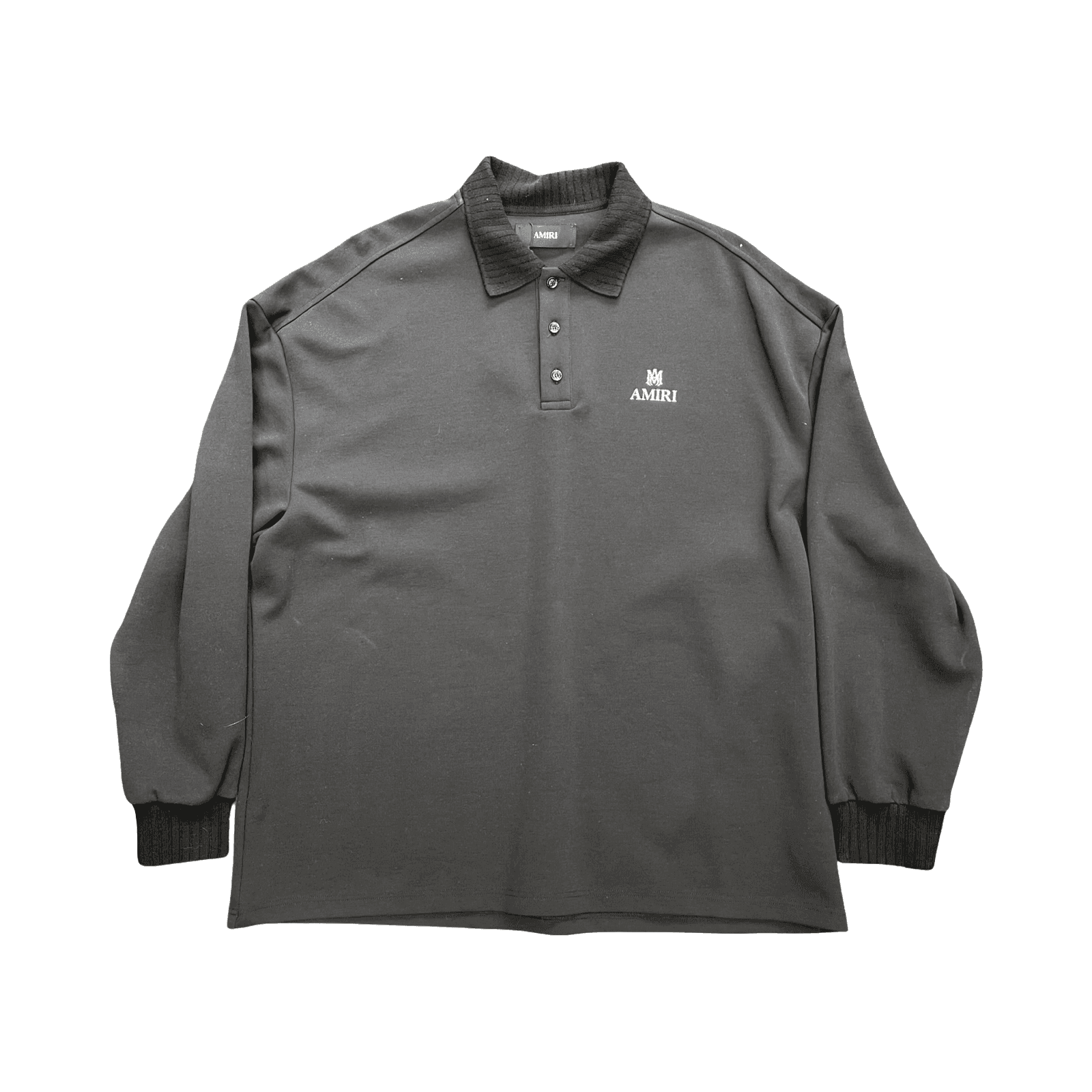 Amiri MA Logo Oversized L/S Polo Black Tee Shirt — photo 1 of 2