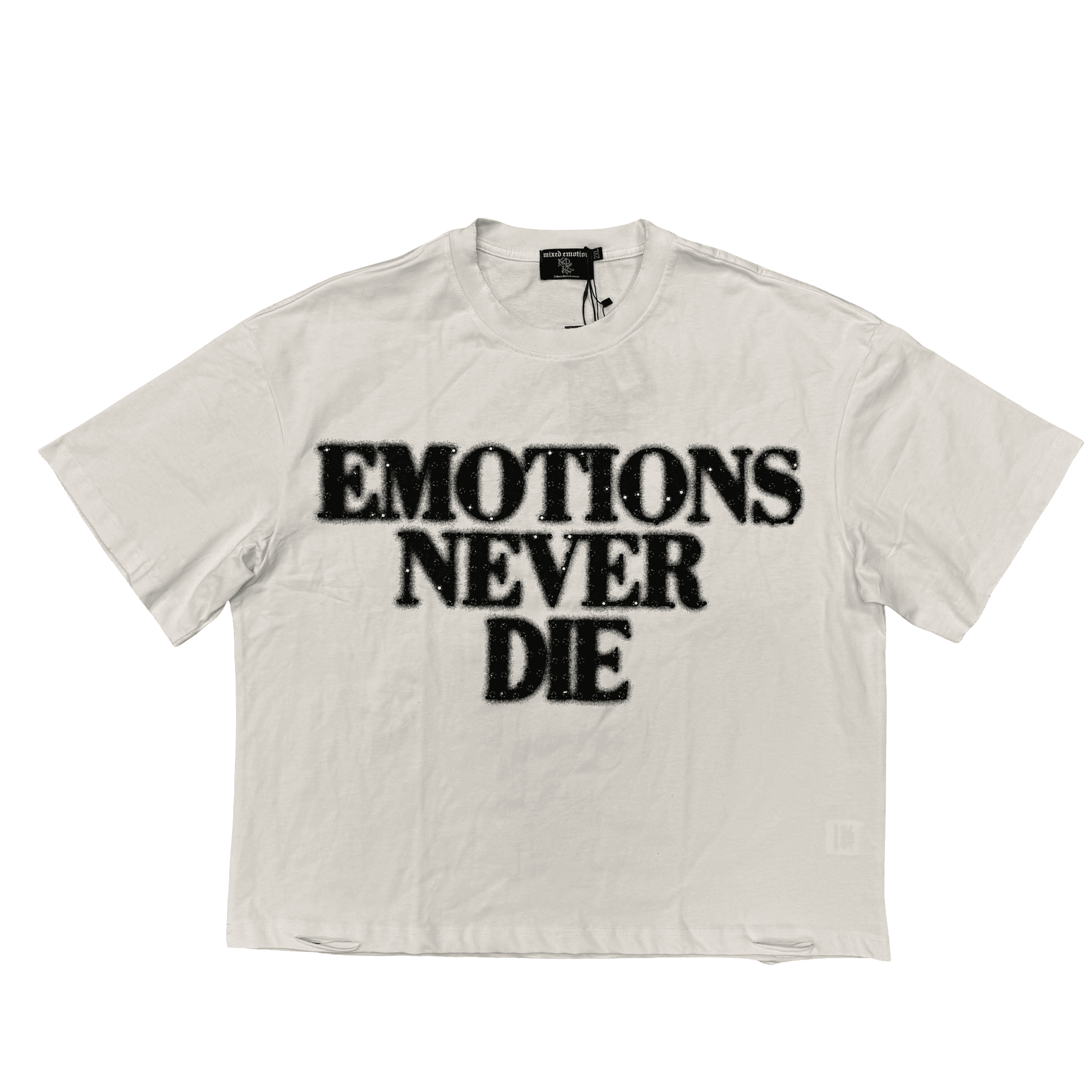 Mixed Emotions END Rhinestone Tee White Black
