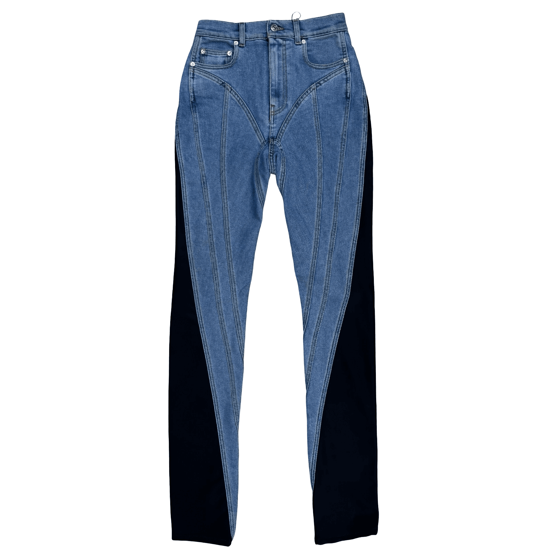 WMNS Mugler H&M Spiral-Panel Jeans Light Denim Blue Black — photo 1 of 2