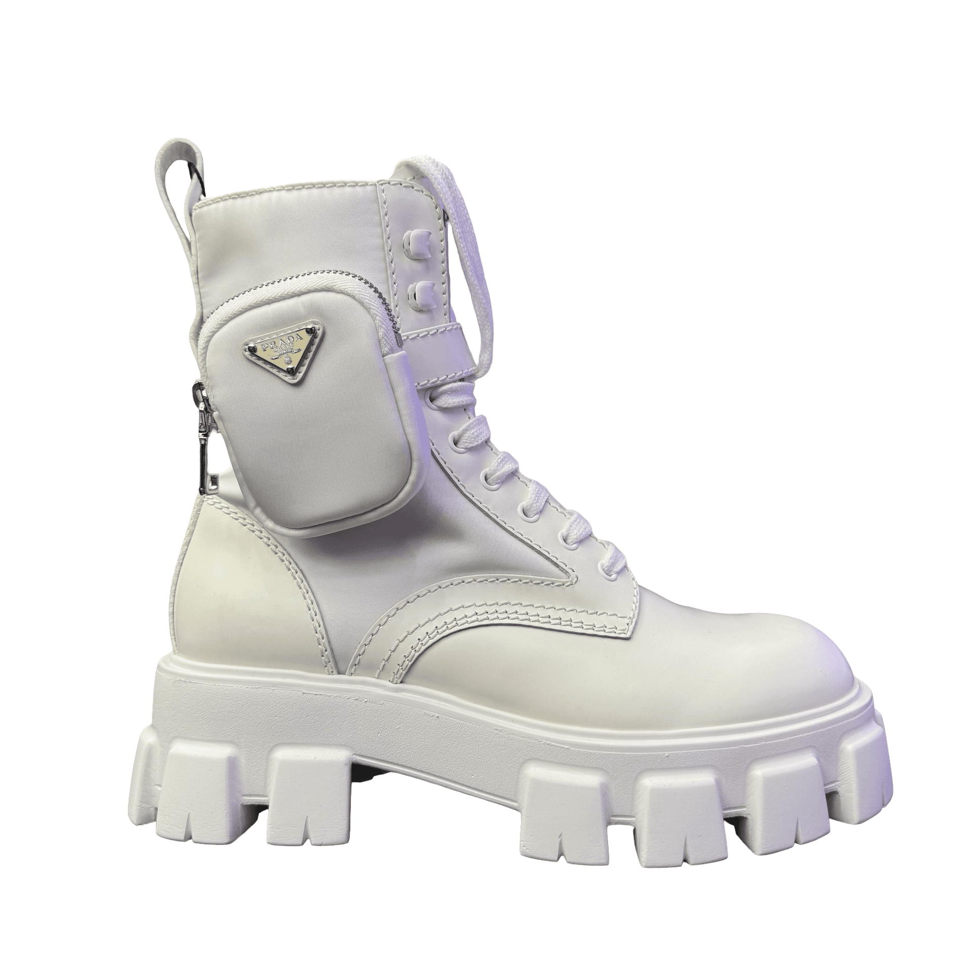 Prada Monolith Boots White