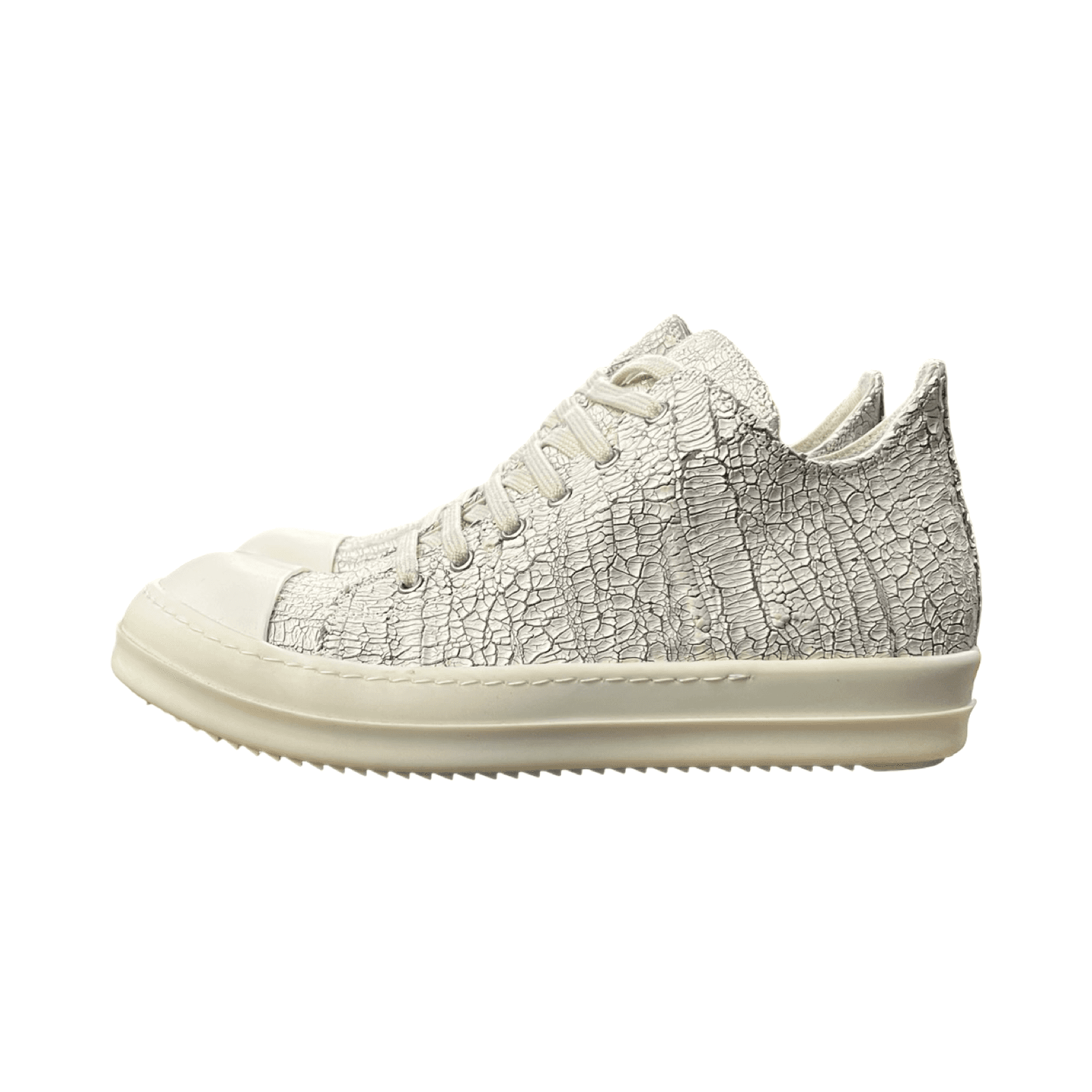 Rick Owens DRKSHDW Cracked Ramone Low Sneakers Milk Leather
