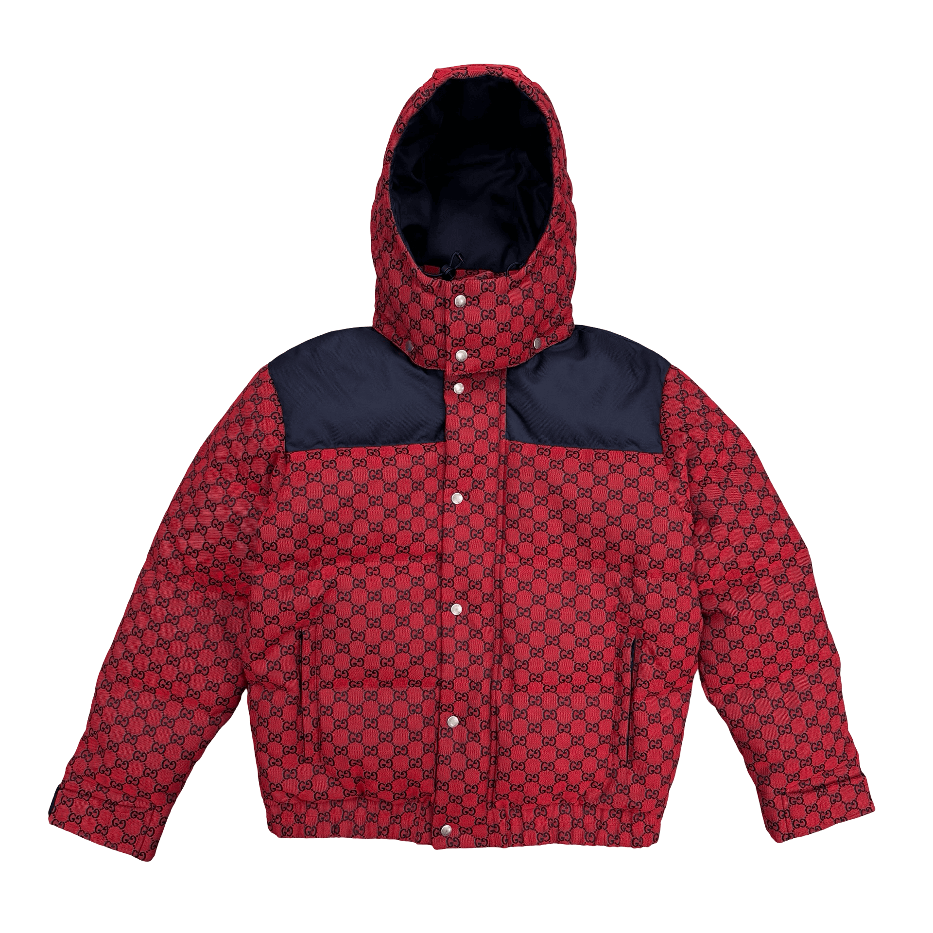 Gucci GG Canvas Goose Jacket Red Navy