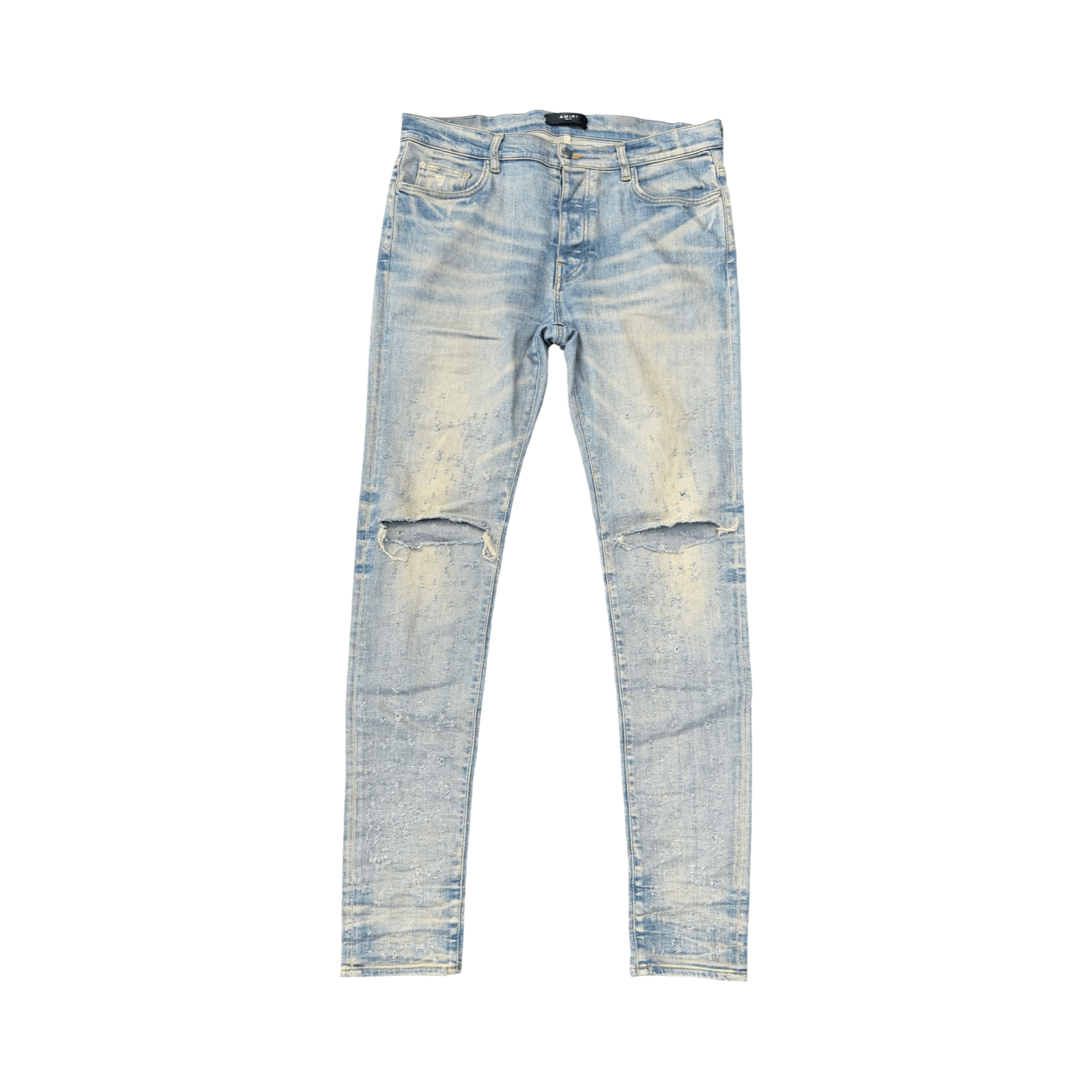 Amiri Clay Indigo Broken Distressed Jeans