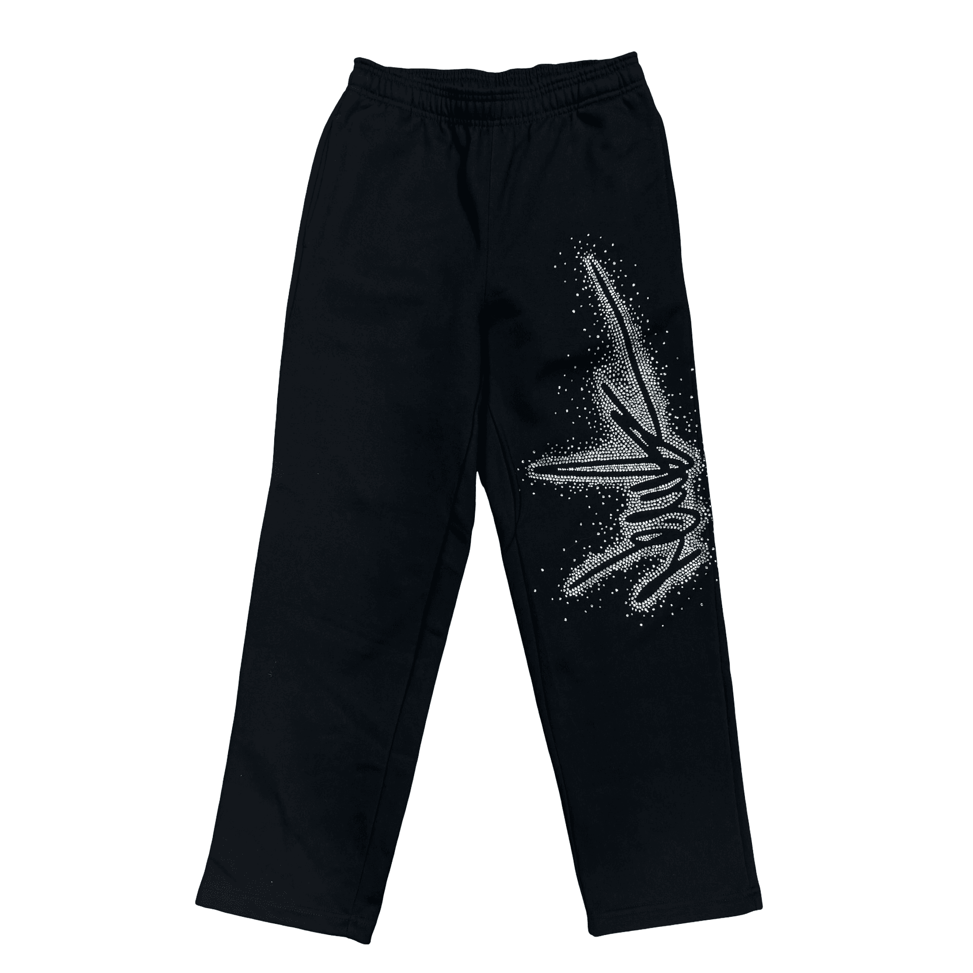 New Yrrk Pullover White Rhinestone Logo Sweatpants Black — photo 1 of 2