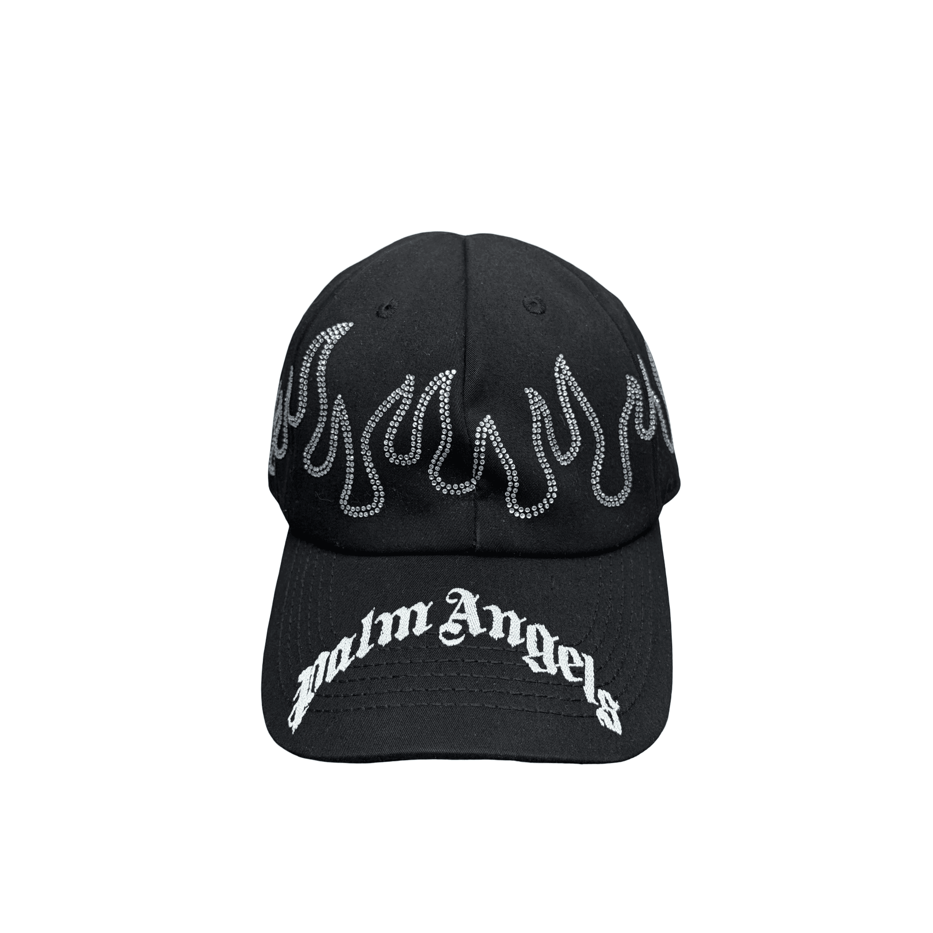 Palm Angels Rhinestone Flame Logo Baseball Cap Black — photo 1 of 5