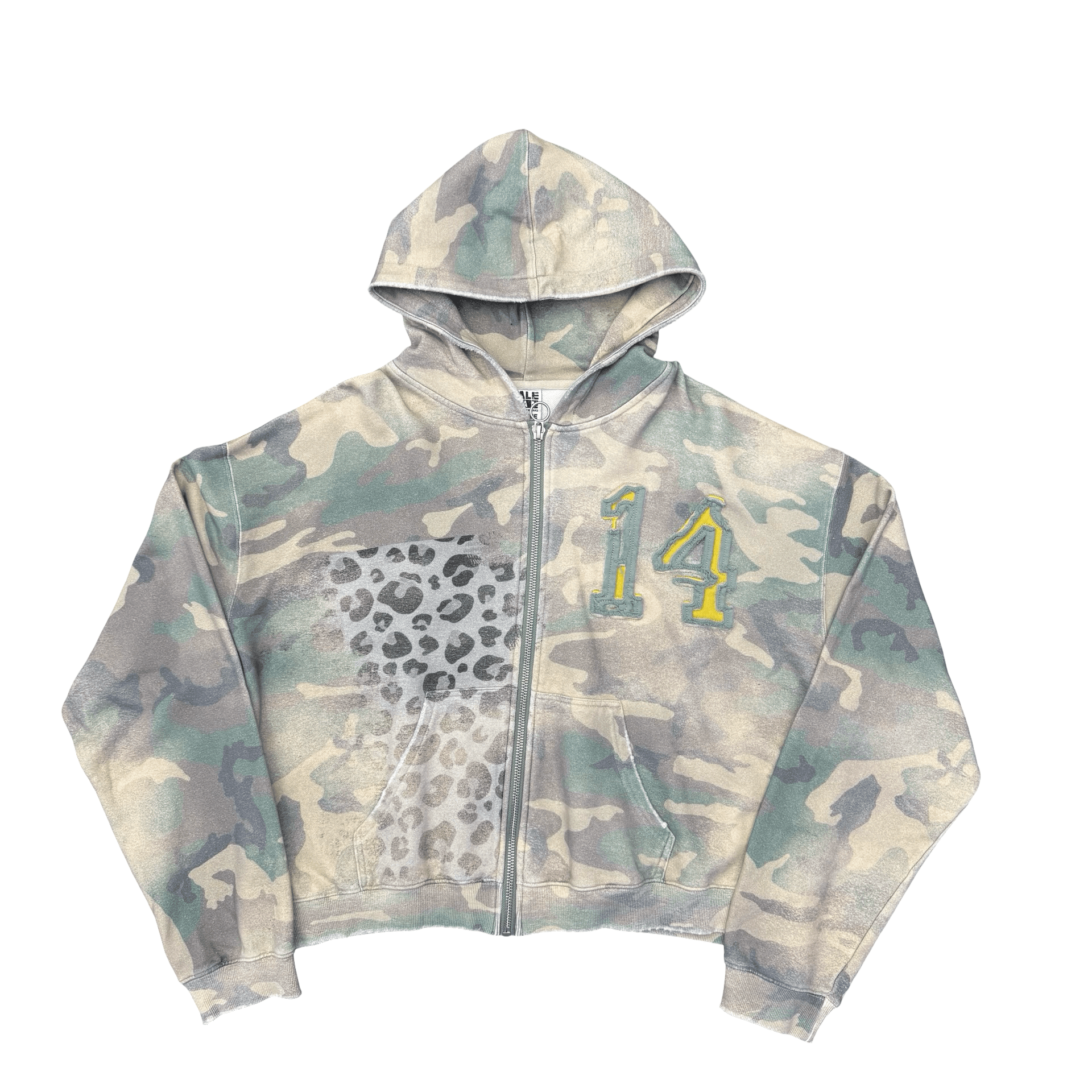 Vale Forever Cheetah Camo Zip Up Hoodie Beige — photo 1 of 2