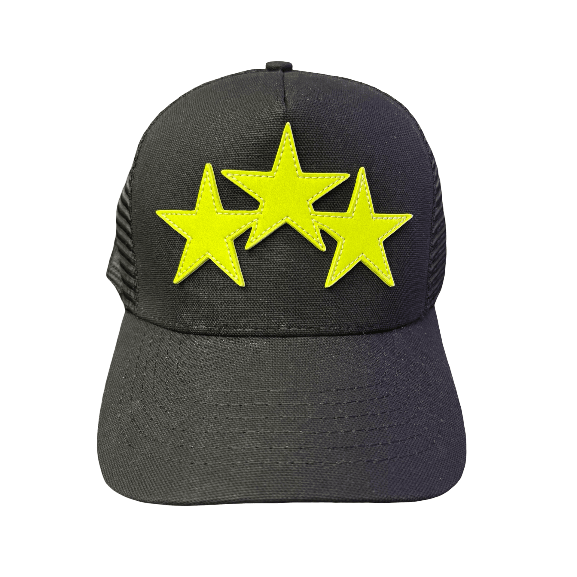 Amiri 3 Star Trucker Hat Black Lime