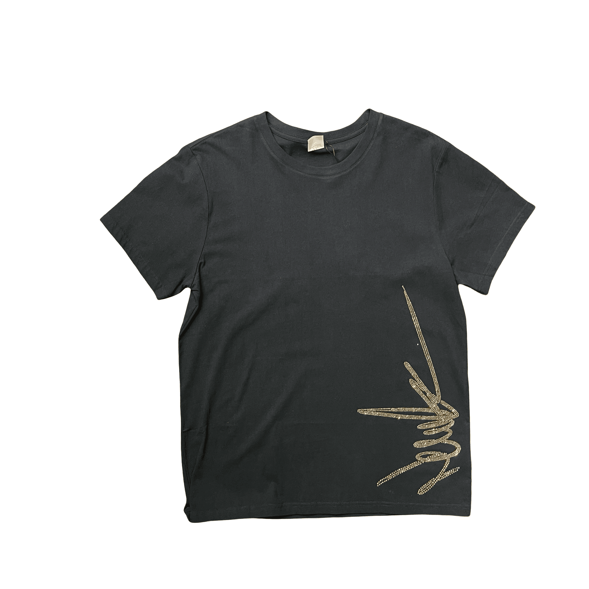 New Yrrk Black T-shirt Side Logo Gold Crystals — photo 1 of 2