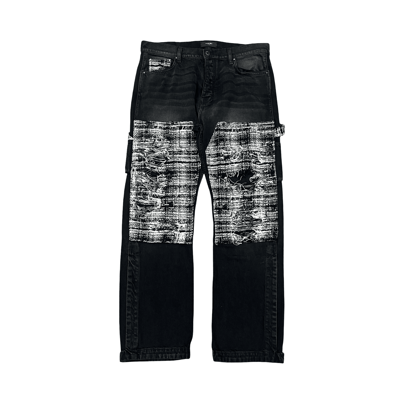 Amiri Black Boucle Patch Jeans