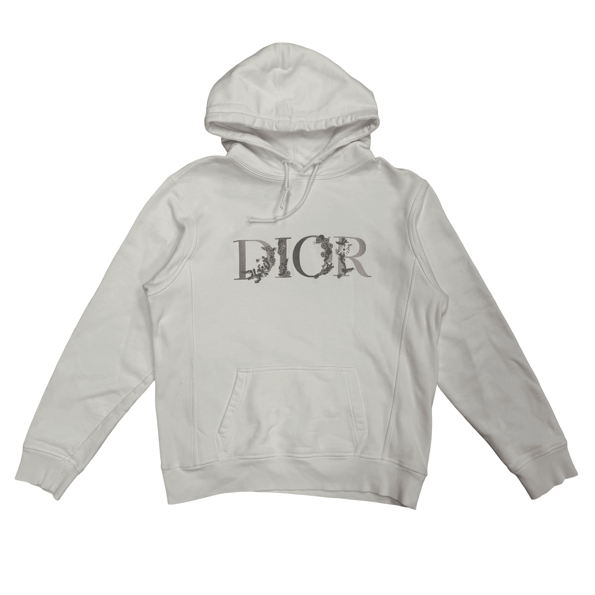 Dior Flowers Embroidered Logo Hoodie White — photo 1 of 2