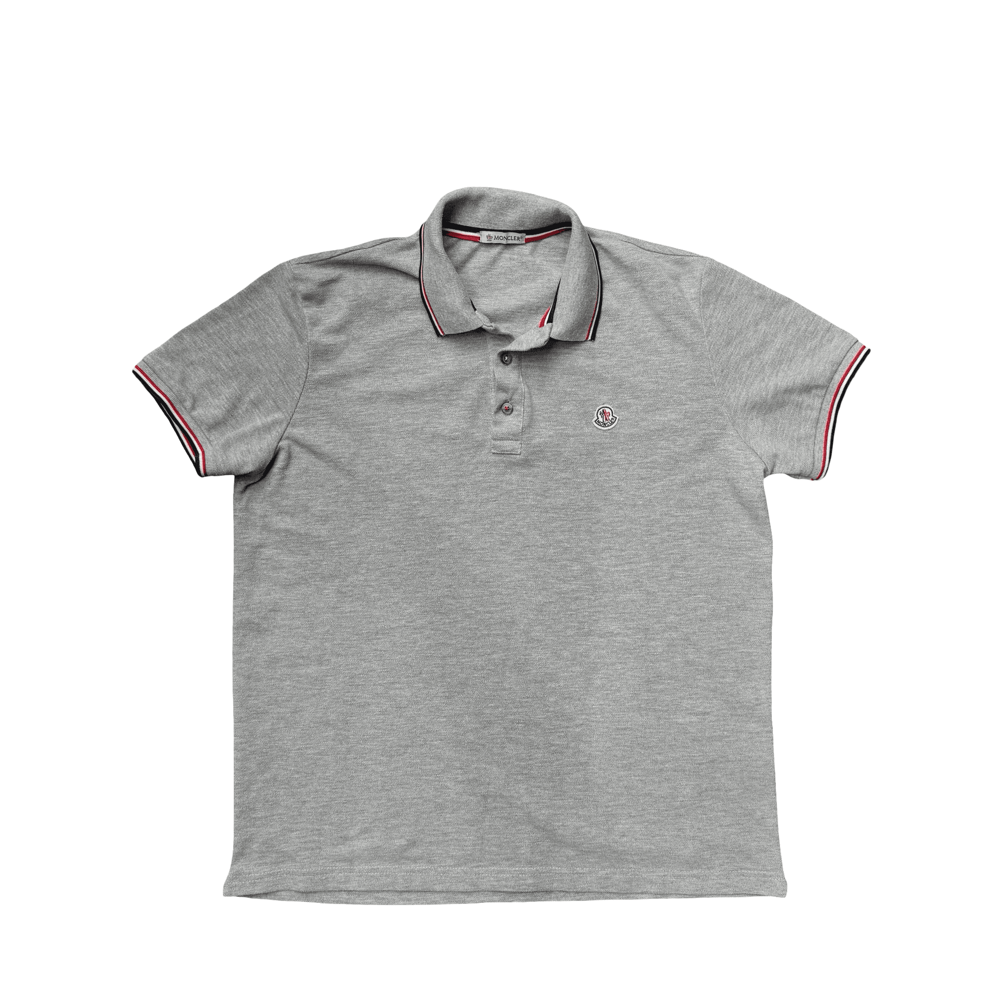 Moncler Tricolor Trimmed Cotton Pique Polo Shirt — photo 1 of 2