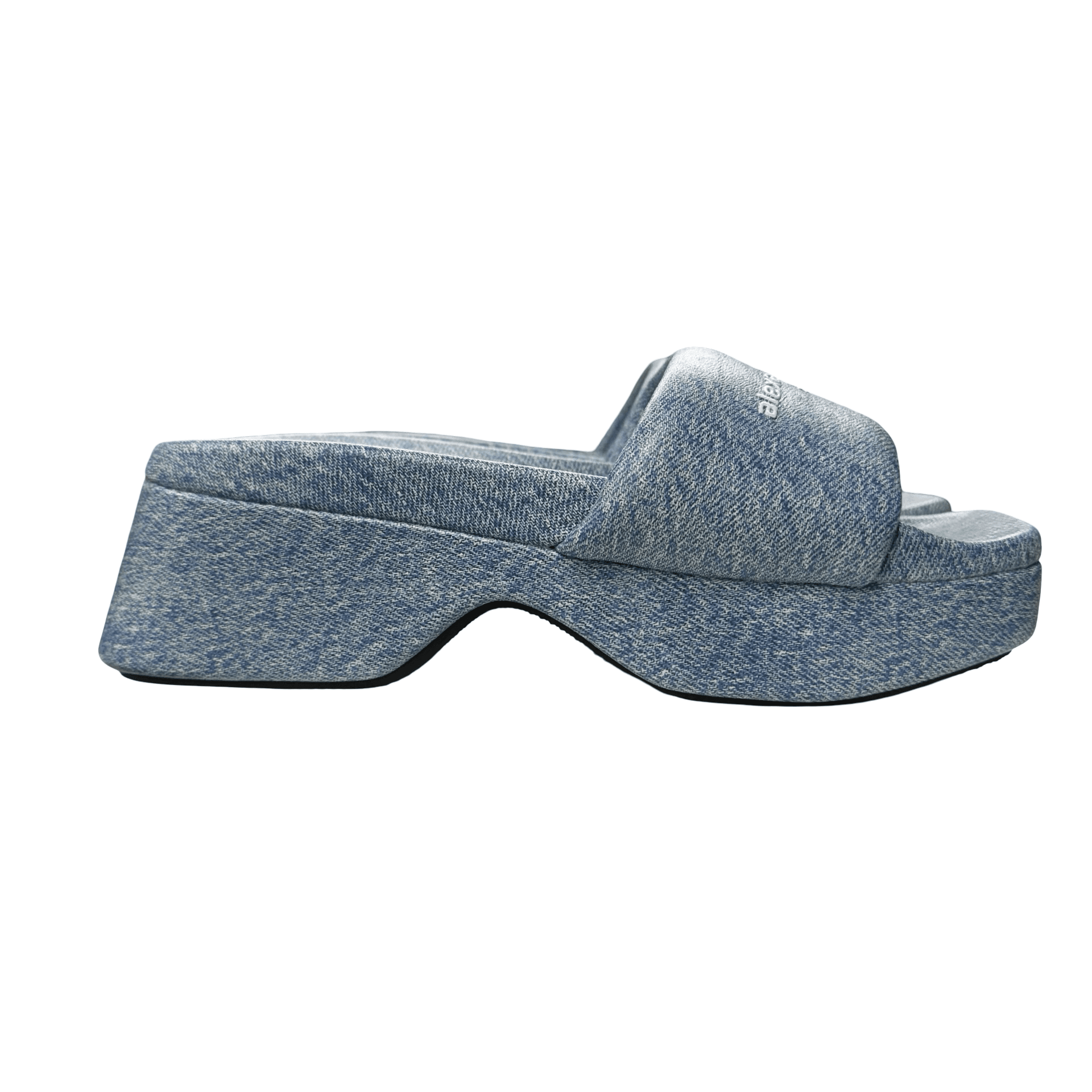 Alexander Wang Denim Platform Sole Slides Blue — photo 1 of 7