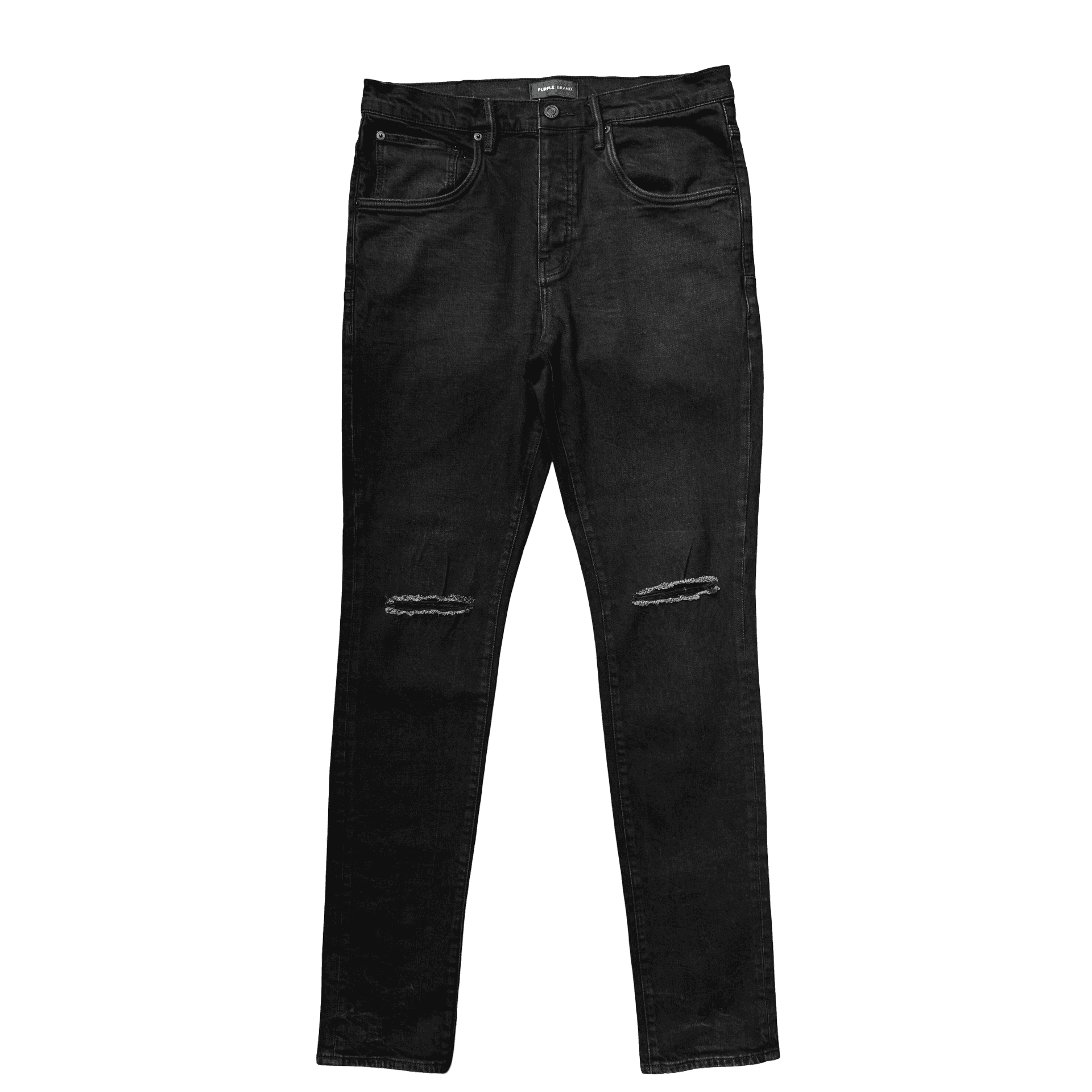 Purple Brand Coated Knee Rip Jeans Black — photo 1 of 2