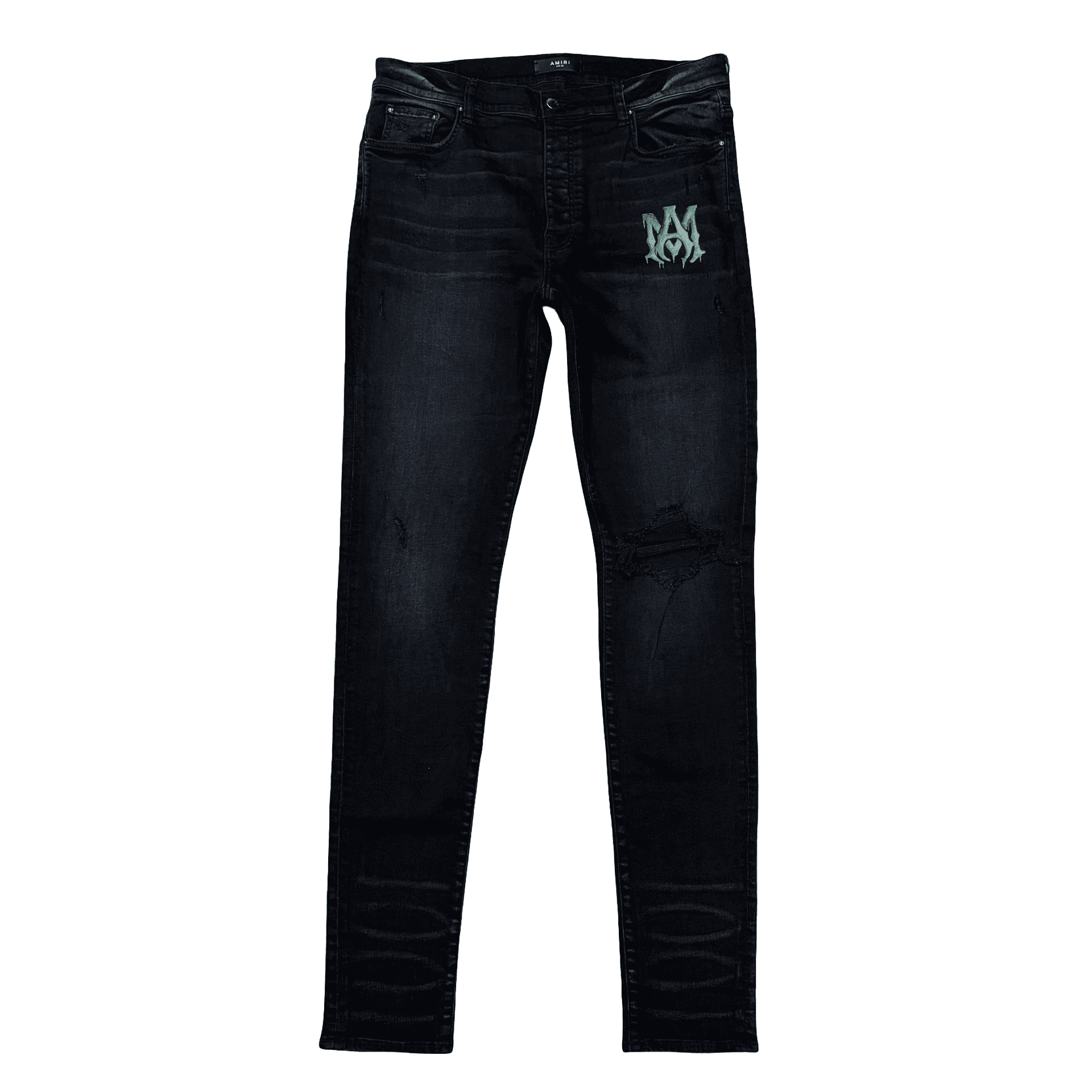 Amiri Watercolor Logo Black Jeans