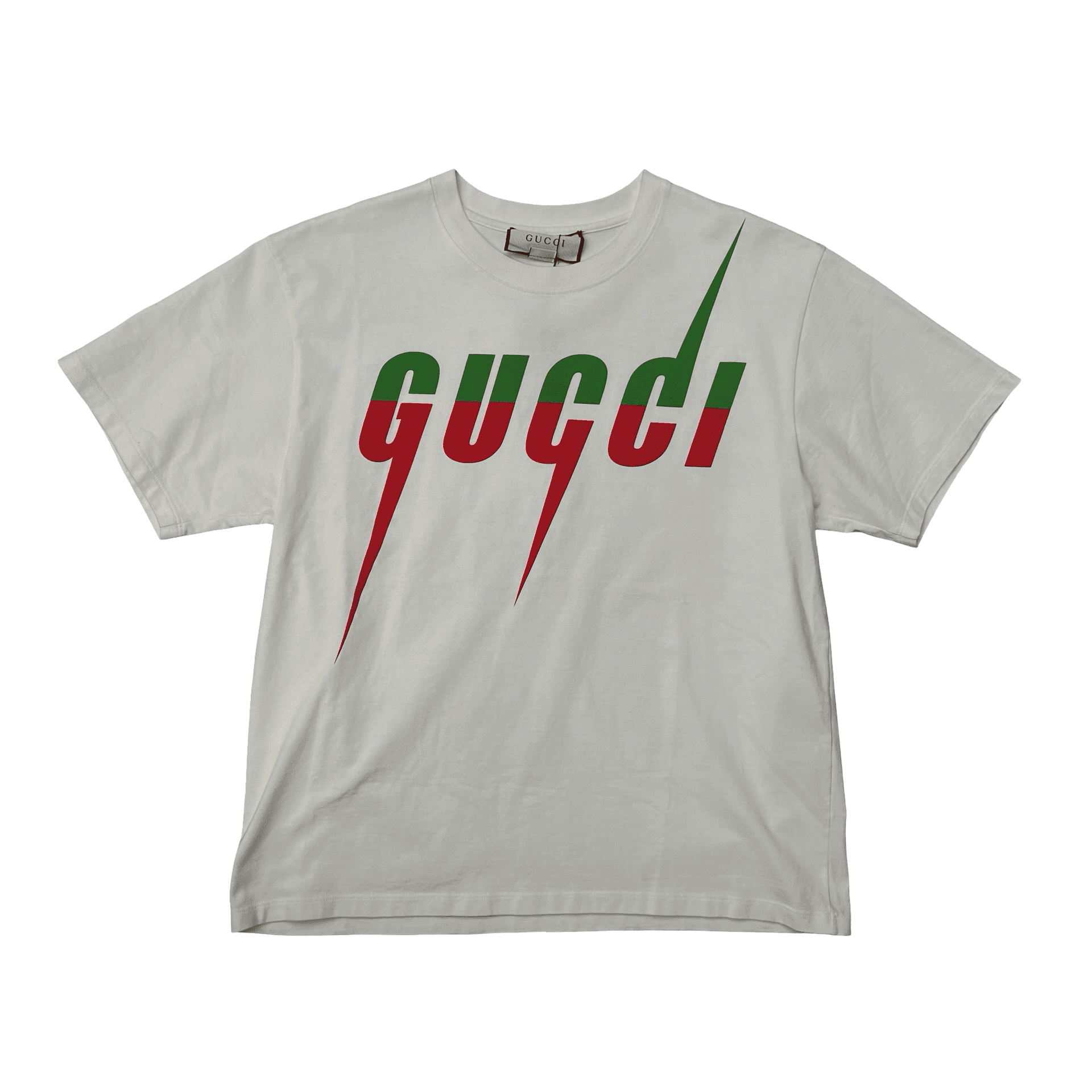 Gucci Blade Logo Print White Cotton Jersey T-Shirt — photo 1 of 2