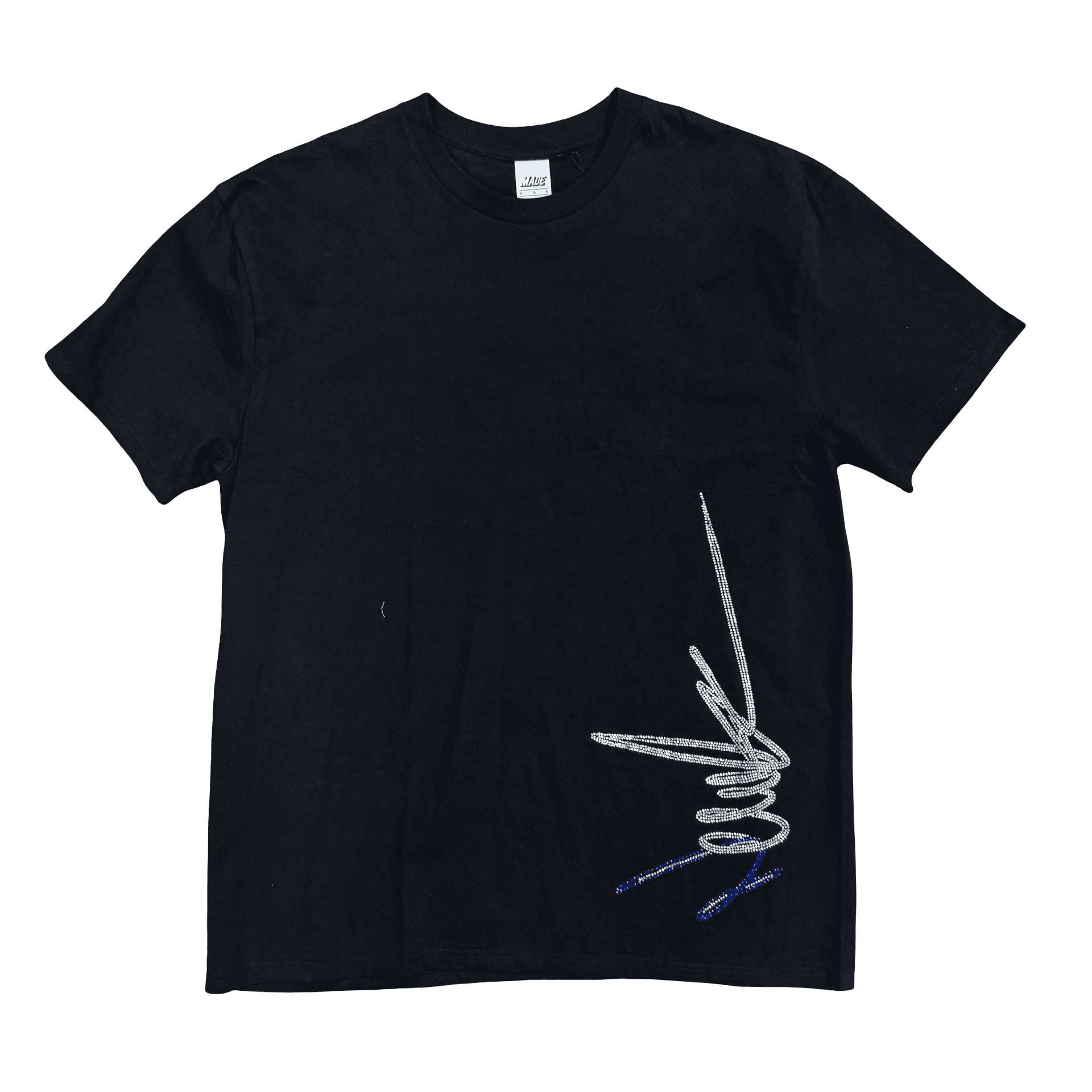New Yrrk White Blue Crystal Side Logo T-Shirt Black — photo 1 of 2