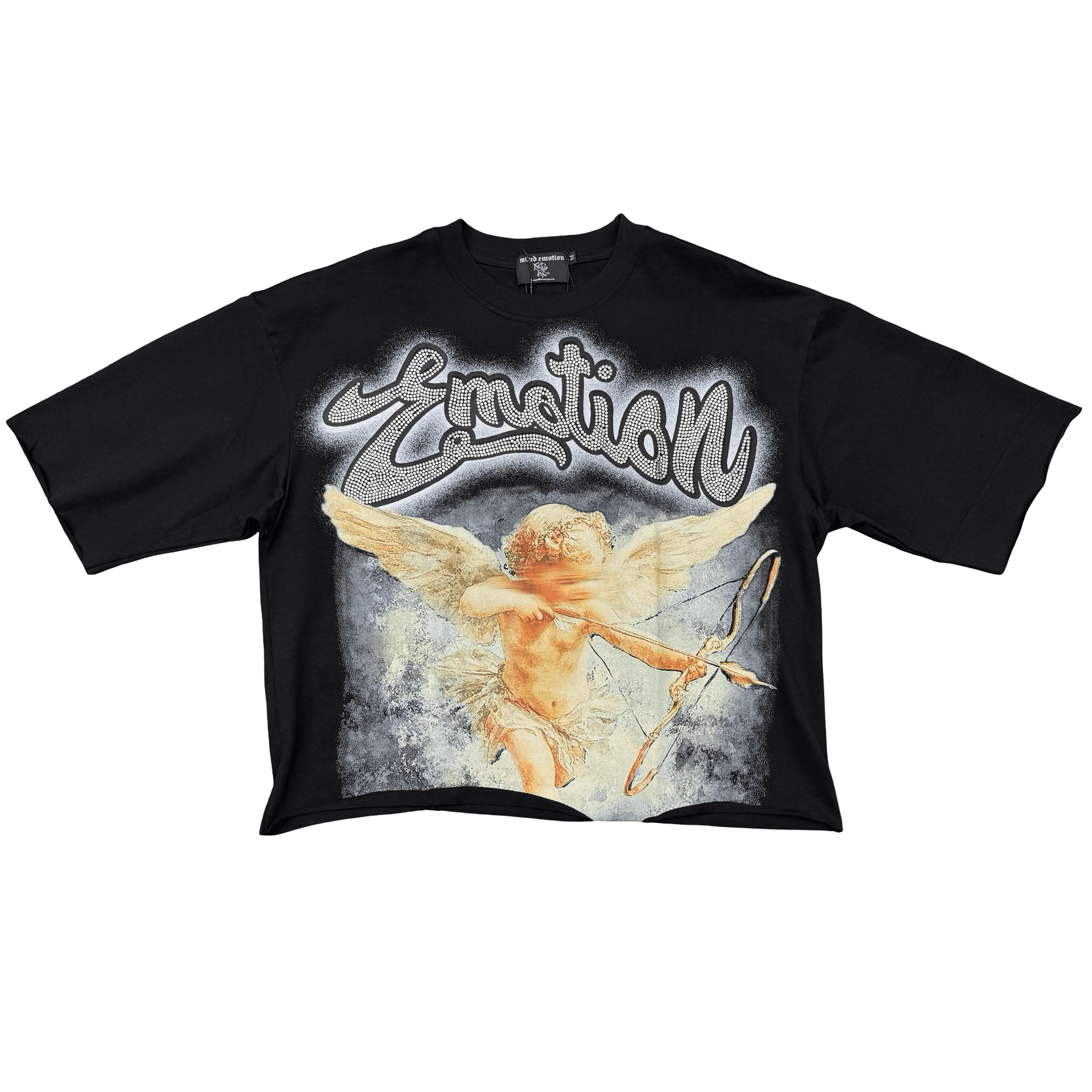 Mixed Emotions Cupid Cropped Tee Black