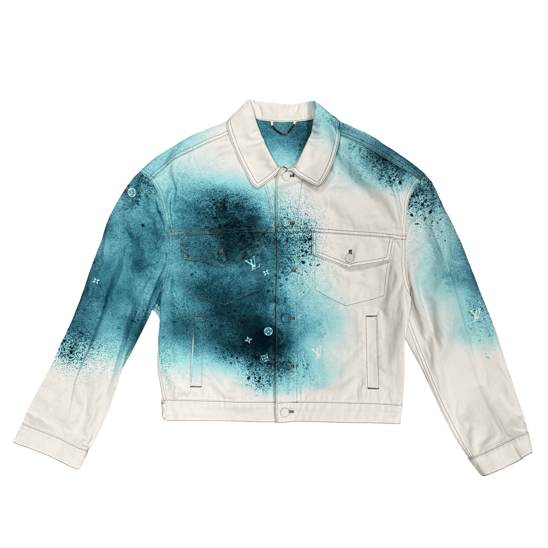 Louis Vuitton LV Spray Denim Jacket Blue White — photo 1 of 2