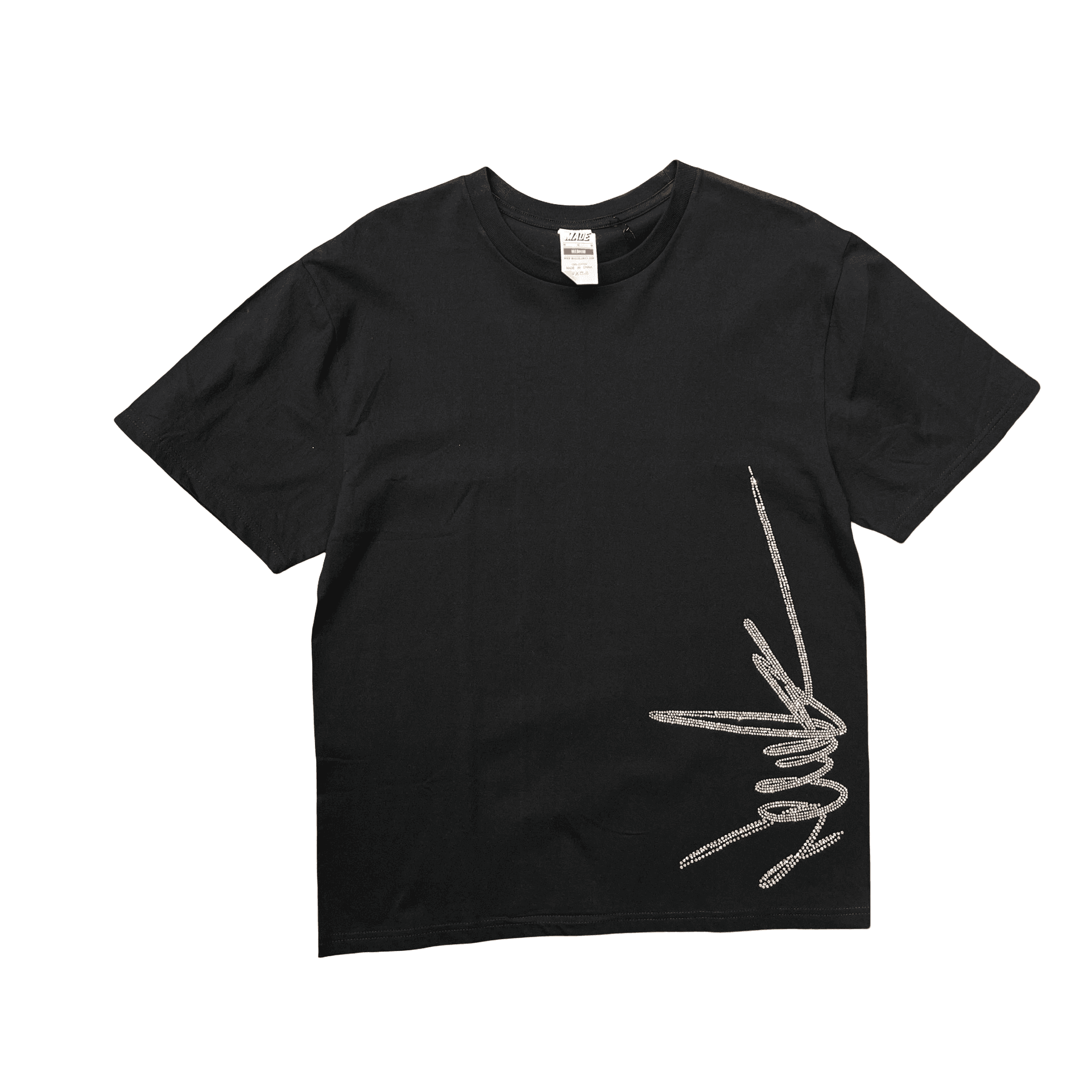New Yrrk Black T-Shirt Side Logo Iridescent Crystals — photo 1 of 2