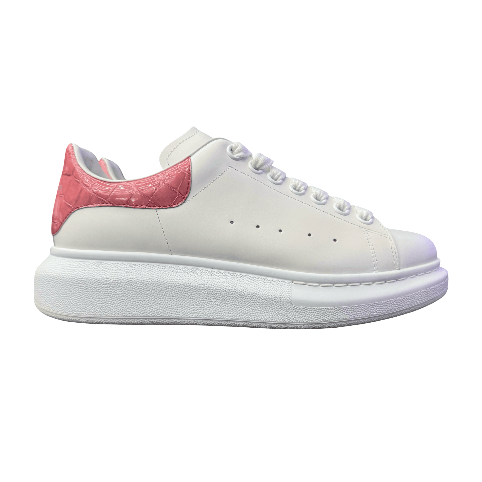 WMNS Alexander McQueen Oversized White Bright Pink Croc