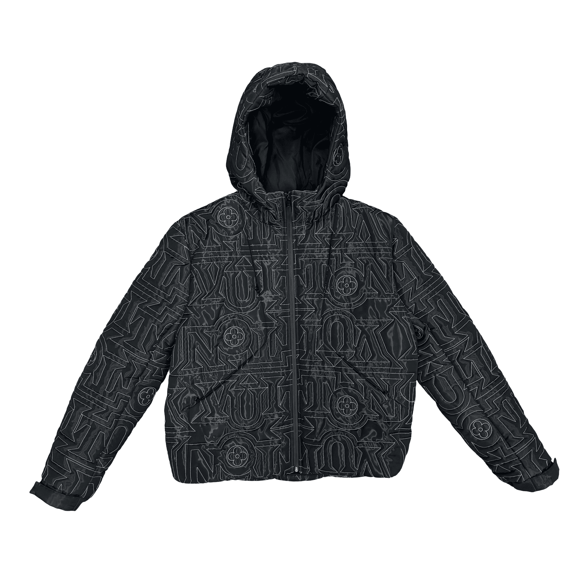Louis Vuitton Snow Capsule All Over Logo Puffer Jacket Black — photo 1 of 2