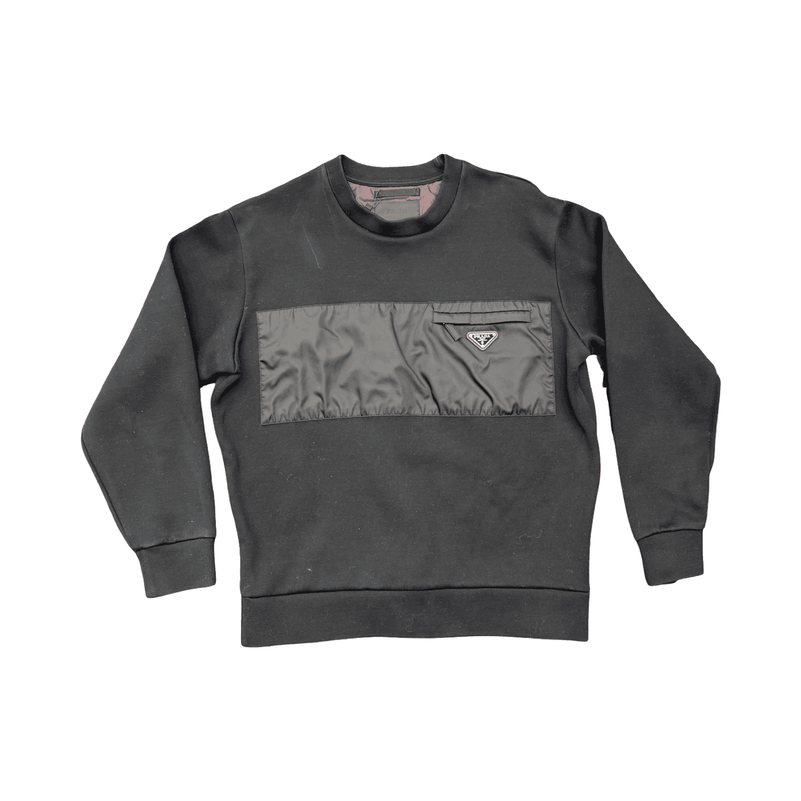 Prada Triangle Nylon Patch Sweatshirt Black — photo 1 of 2